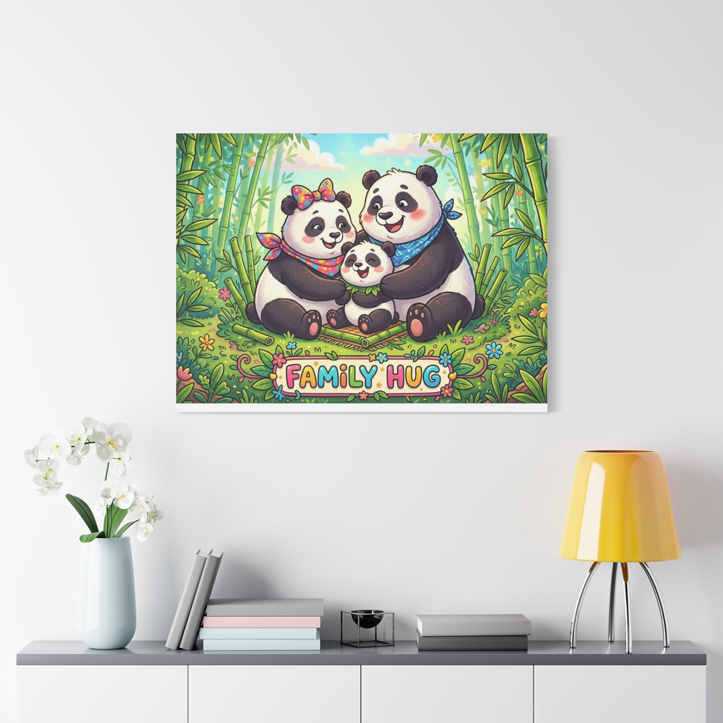 Family Hug Panda Classic Canvas