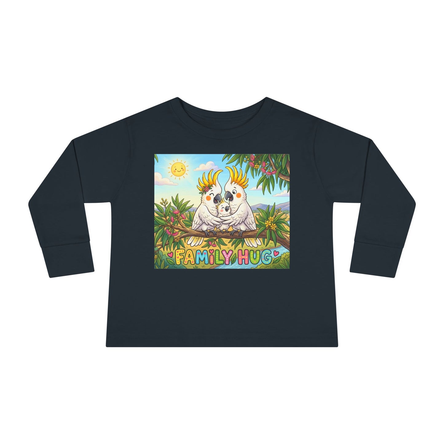Family Hug Cockatoo Toddler Long Sleeve Tee