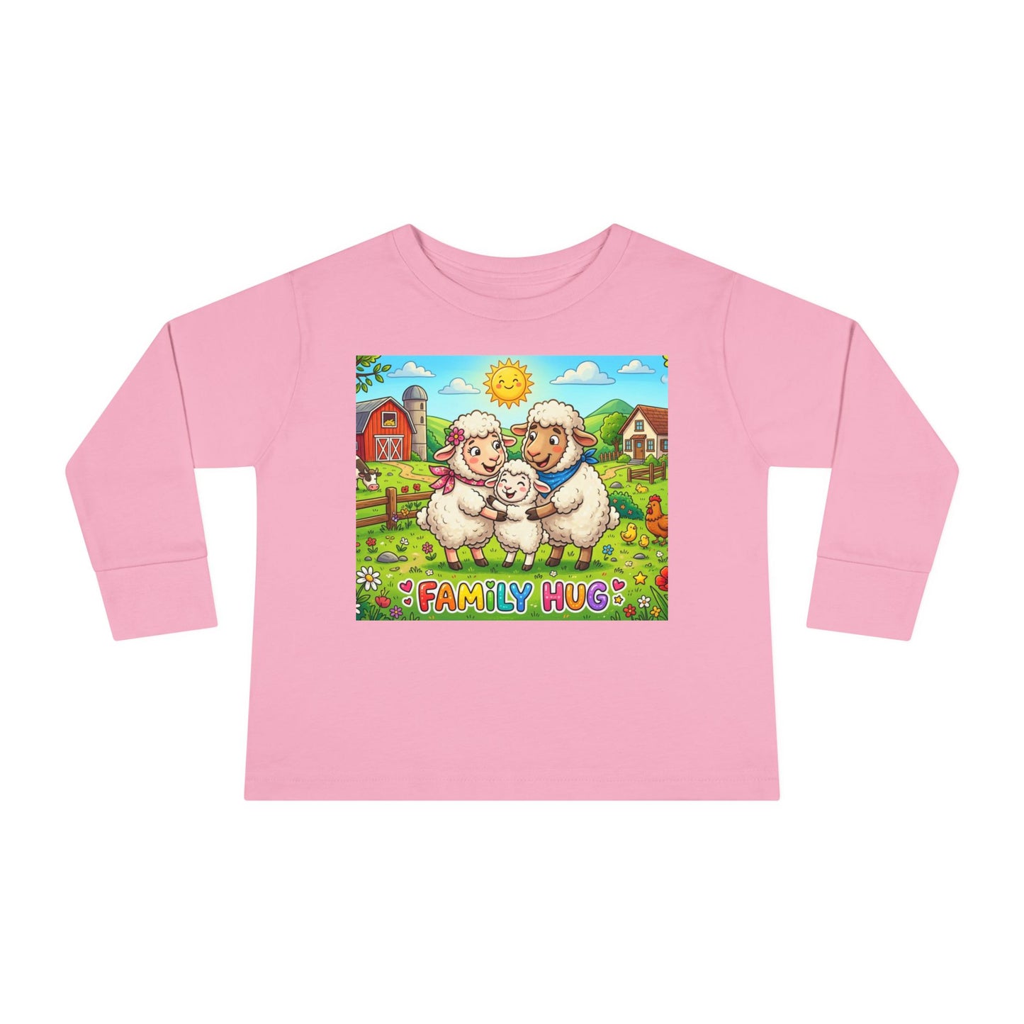 Family Hug Lamb Toddler Long Sleeve Tee