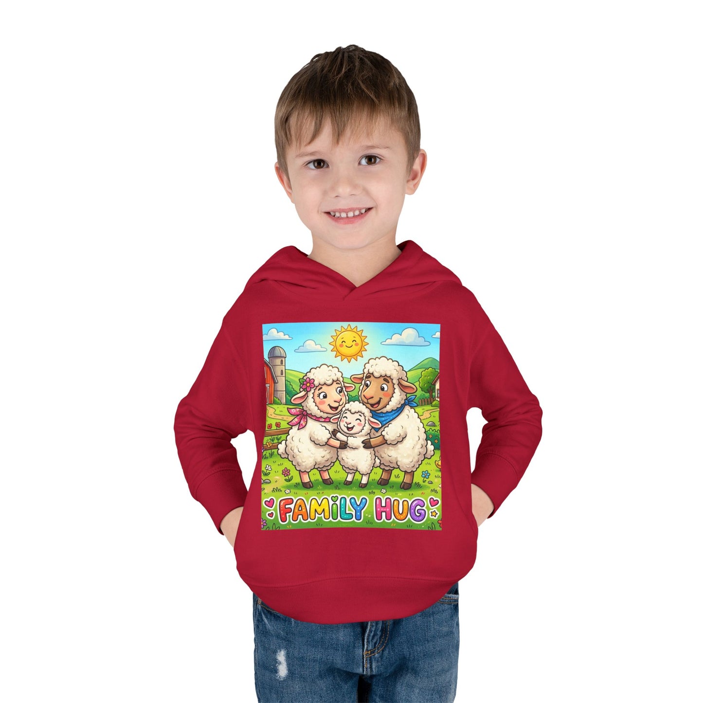 Family Hug Lamb Toddler Pullover Fleece Hoodie