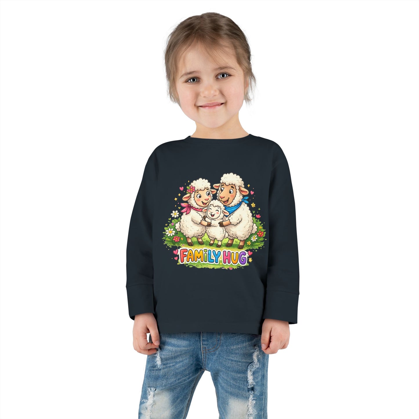 Family Hug Lamb Toddler Long Sleeve Tee
