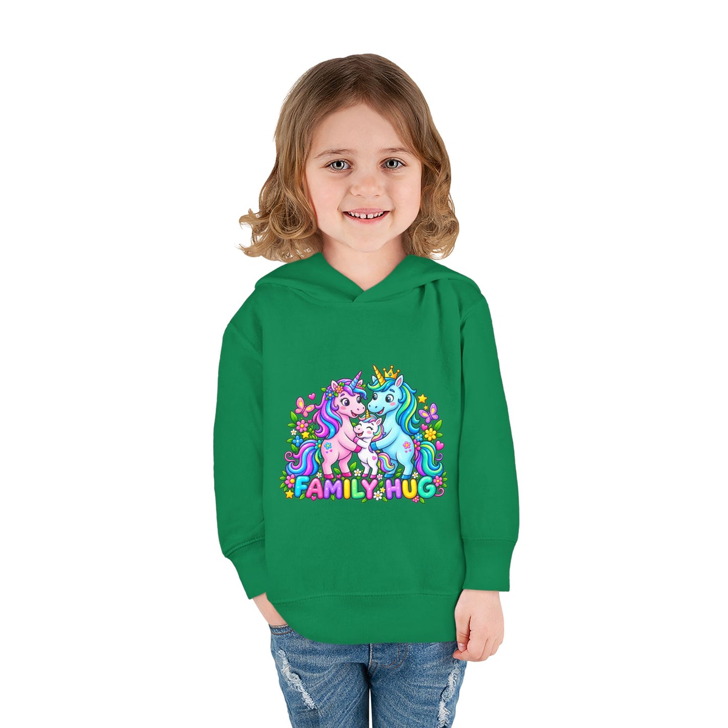 Family Hug Unicorn Toddler Pullover Fleece Hoodie
