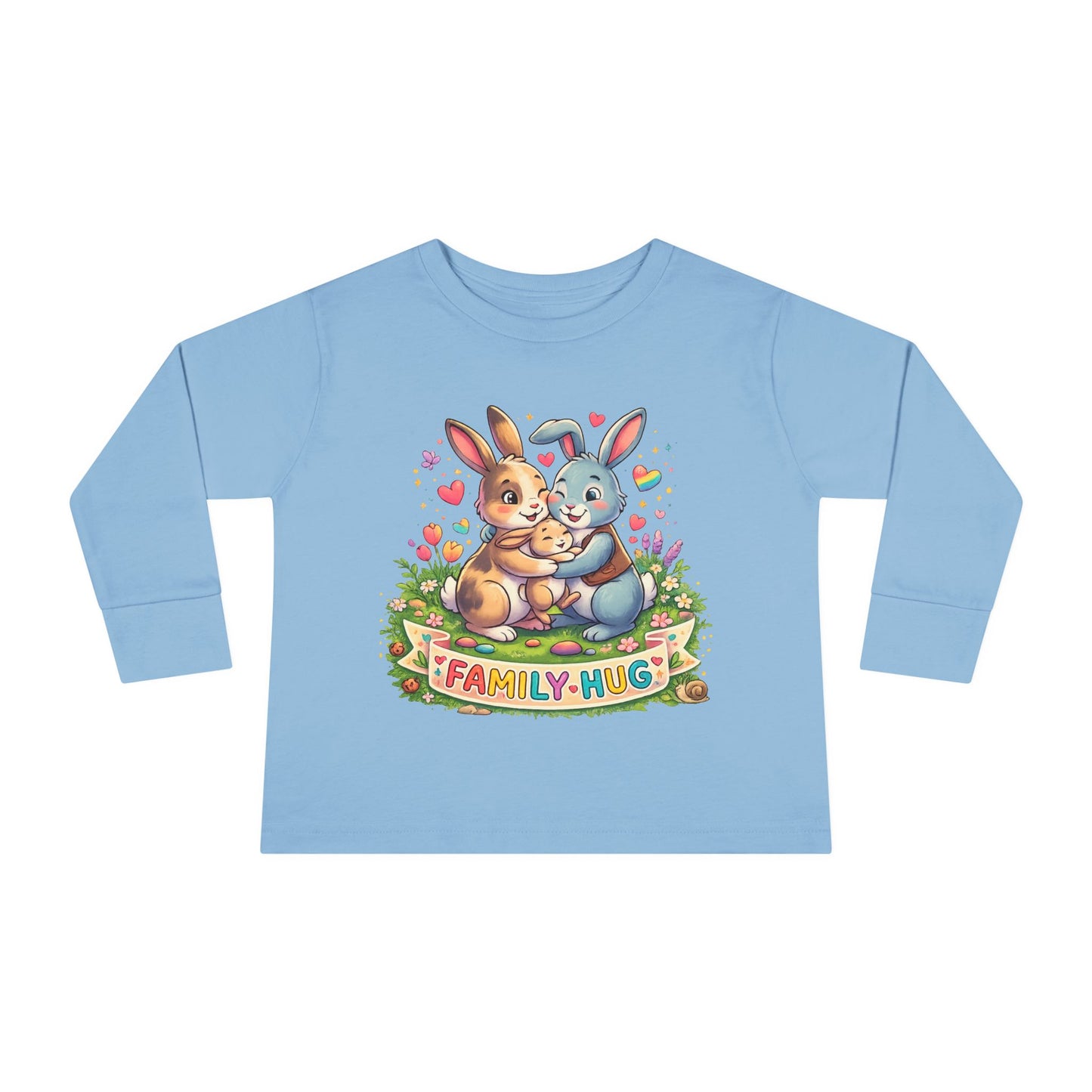 Family Hug Bunny Toddler Long Sleeve Tee