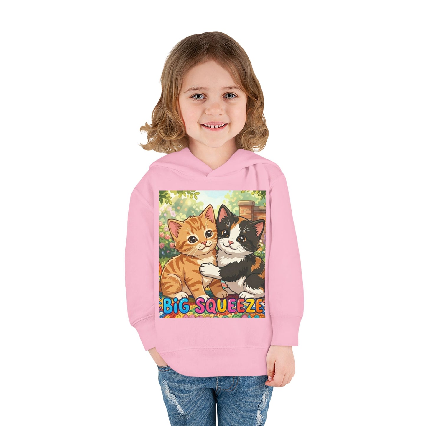 Big Squeeze Kitten Toddler Pullover Fleece Hoodie