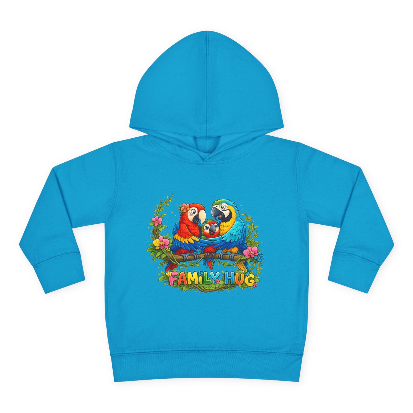 Family Hug Macaw Toddler Pullover Fleece Hoodie
