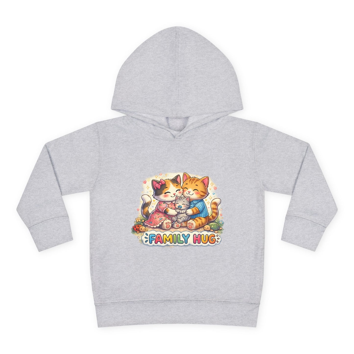 Family Hug Kitten Toddler Pullover Fleece Hoodie