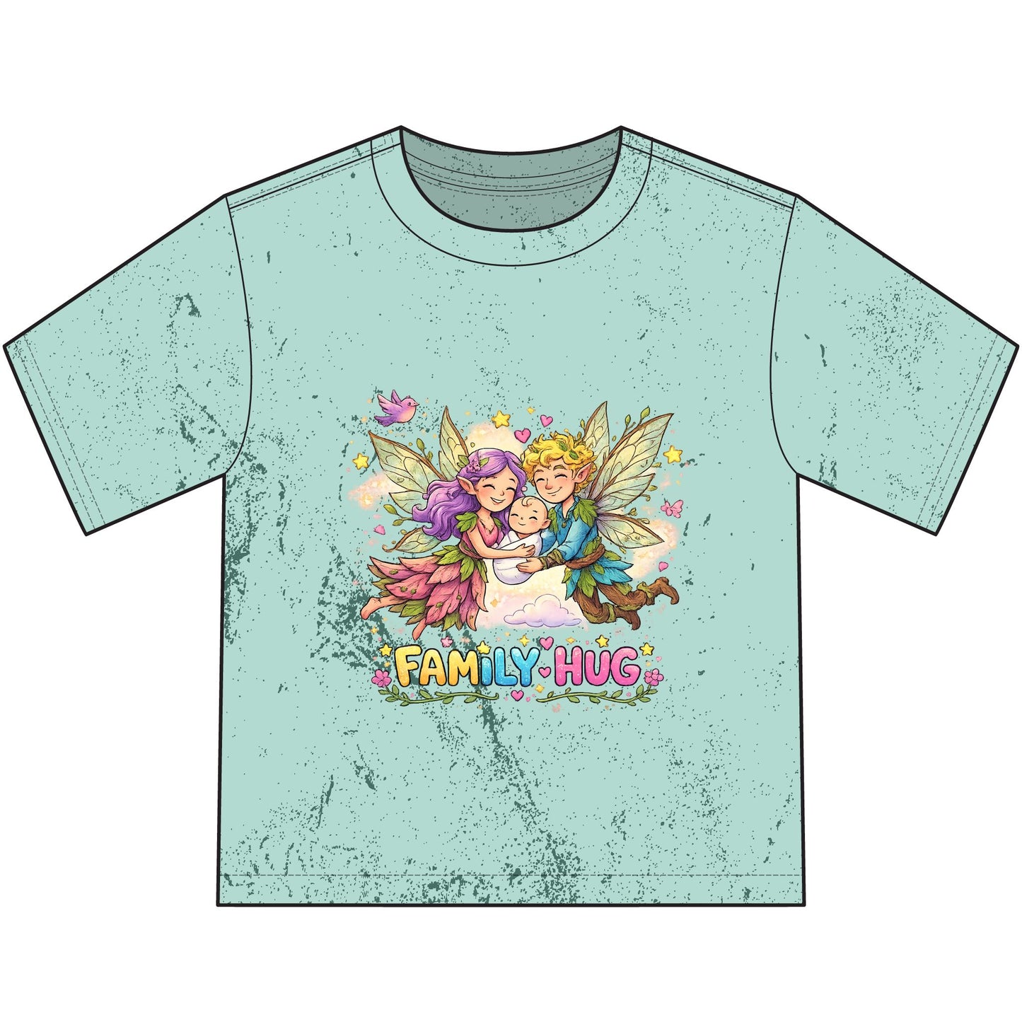 Family Hug Fairy Heavyweight Color Blast Youth T-Shirt