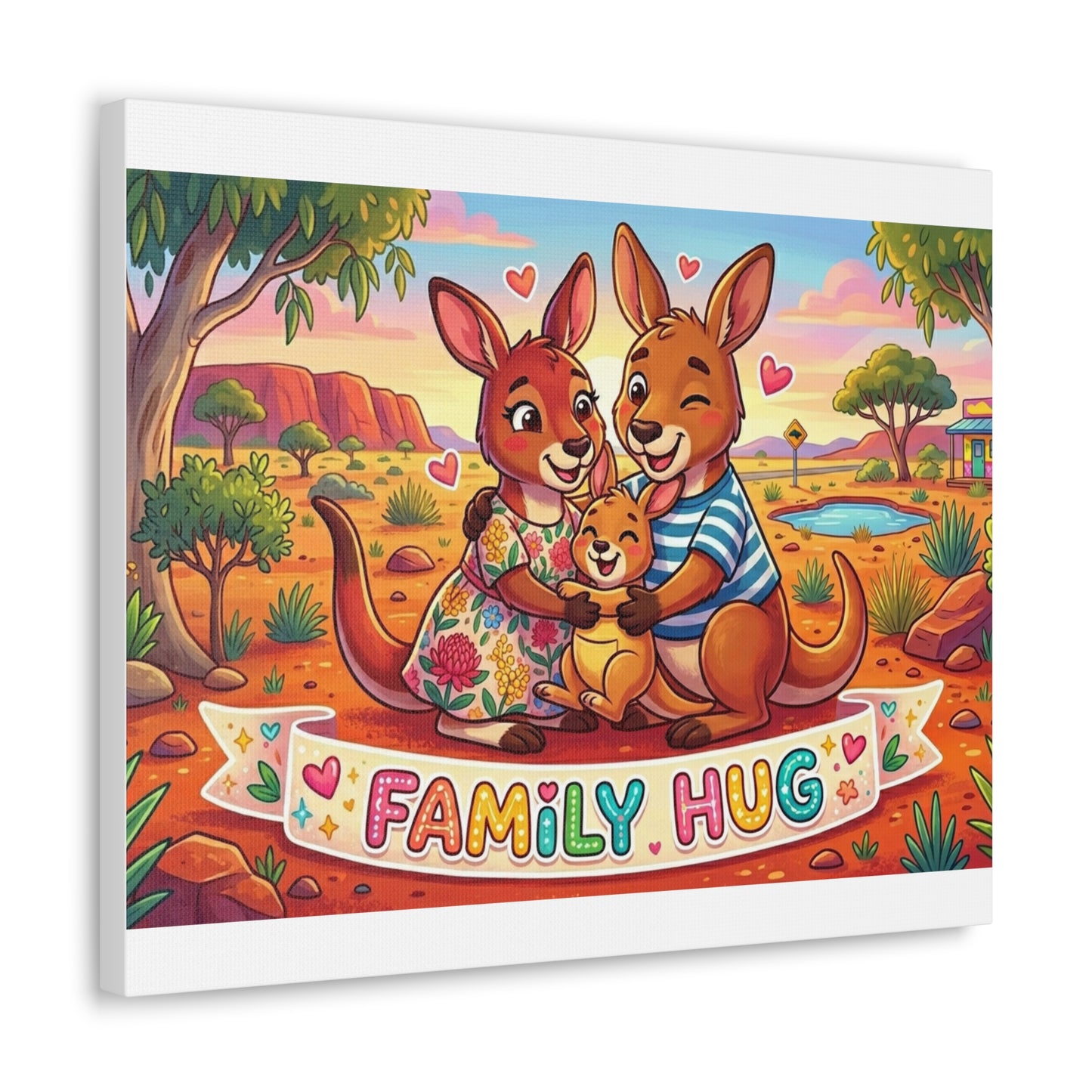 Family Hug Kangaroo Classic Canvas