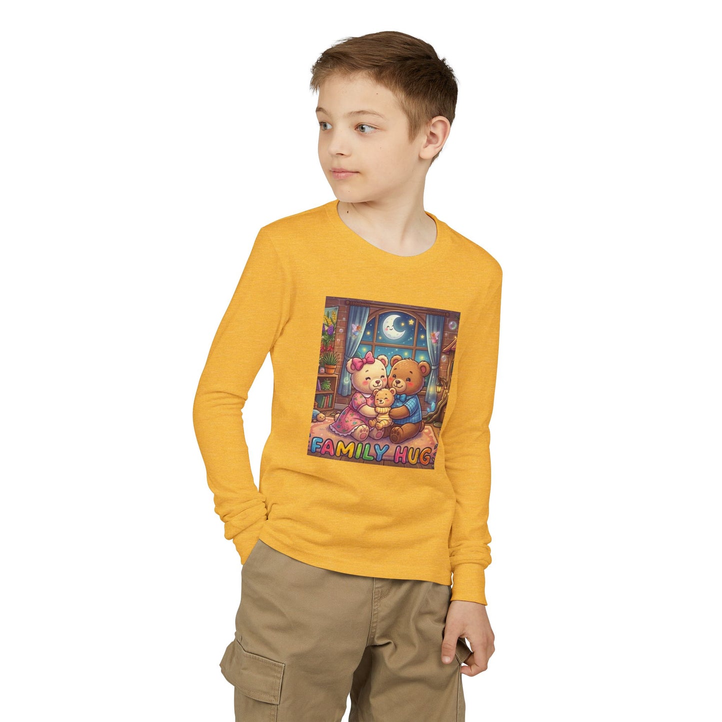 Family Hug Teddy Youth Jersey Long Sleeve Tee