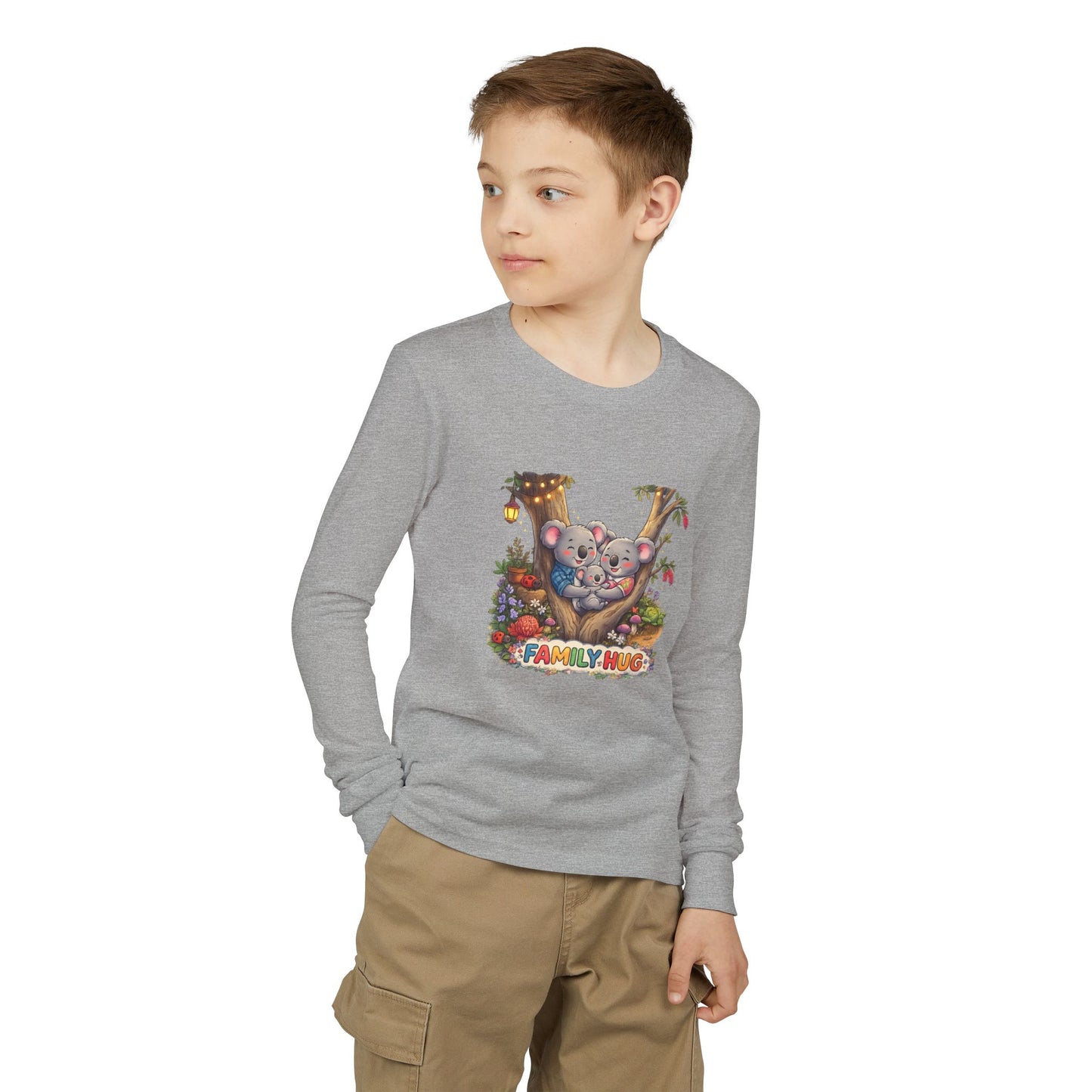 Family Hug Koala Youth Jersey Long Sleeve Tee