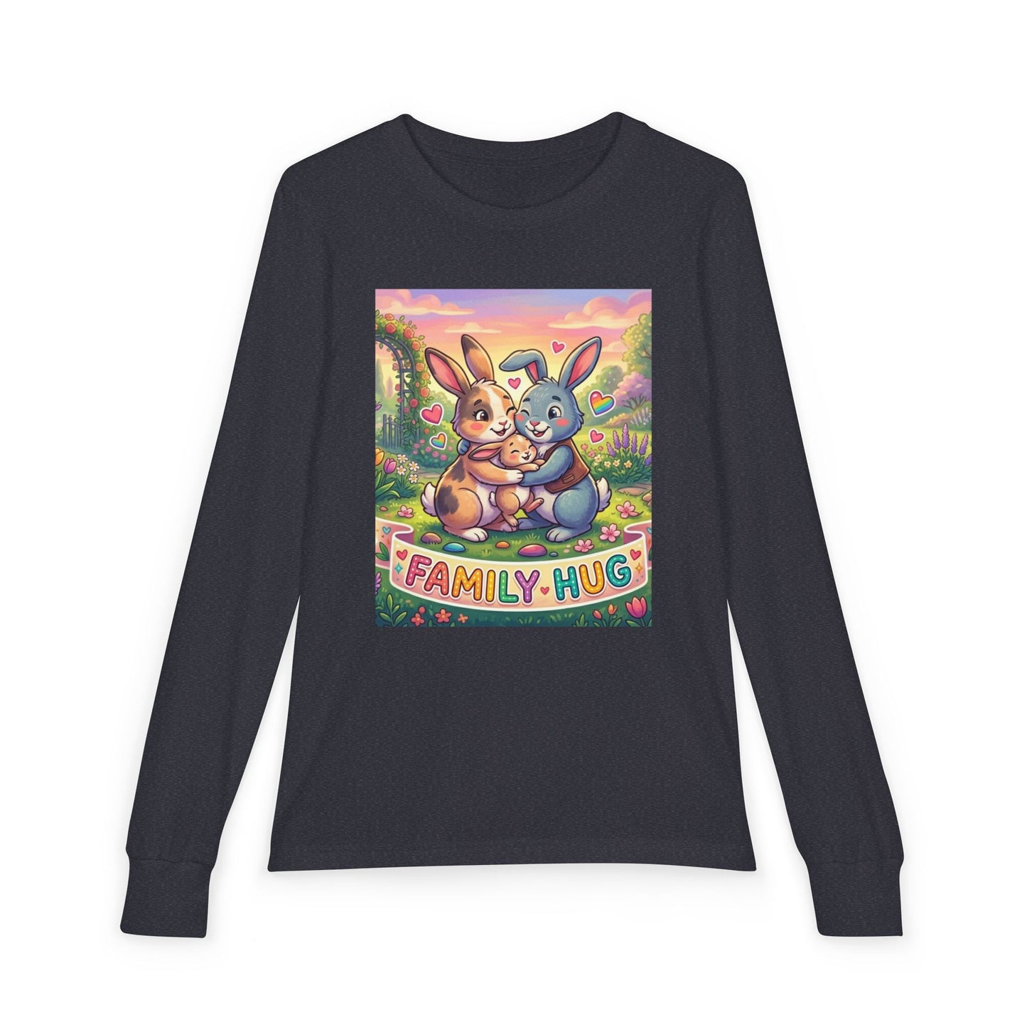 Family Hug Bunny Youth Jersey Long Sleeve Tee