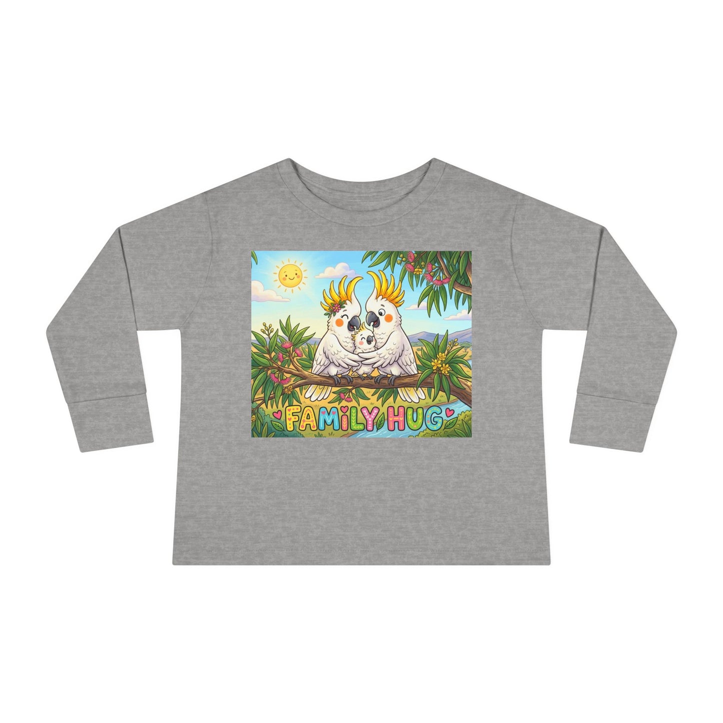 Family Hug Cockatoo Toddler Long Sleeve Tee