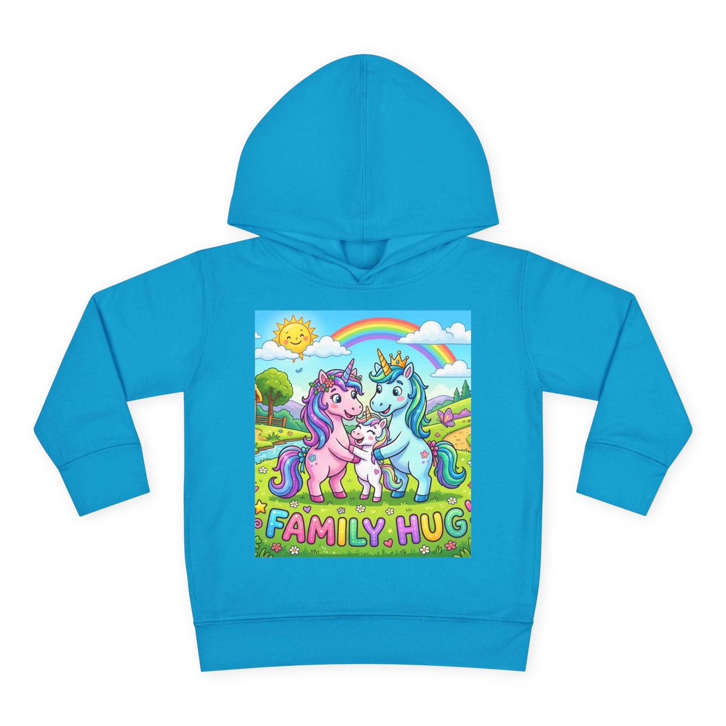Family Hug Unicorn Toddler Pullover Fleece Hoodie