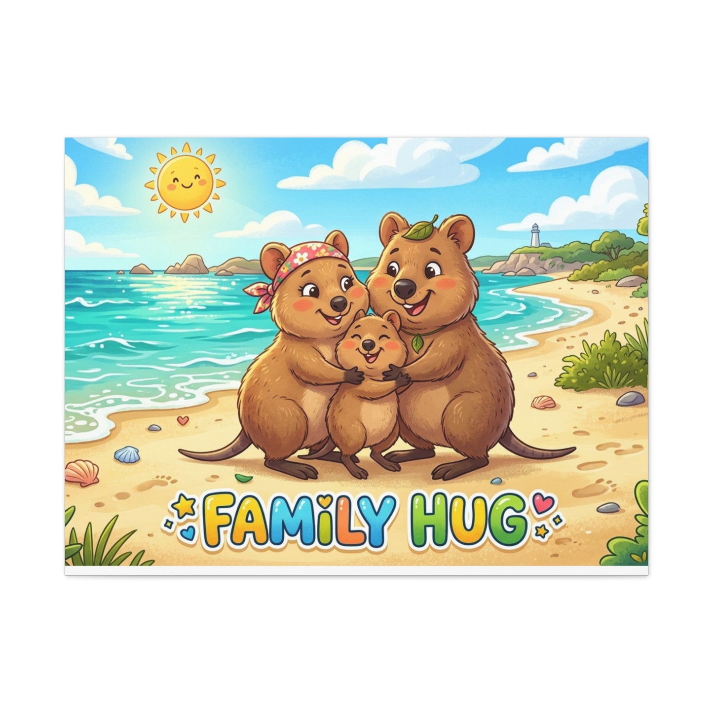 Family Hug Quokka Classic Canvas