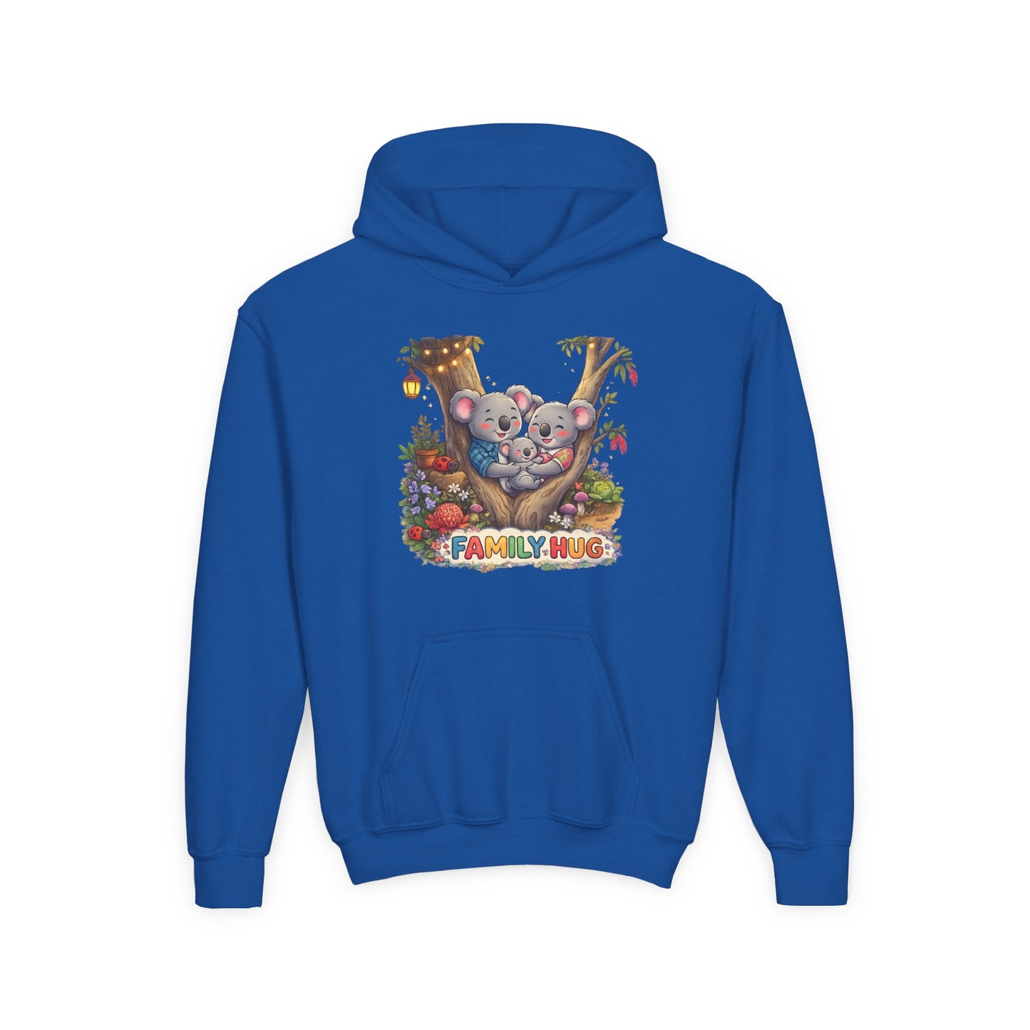 Family Hug Koala Youth Heavy Blend Hooded Sweatshirt