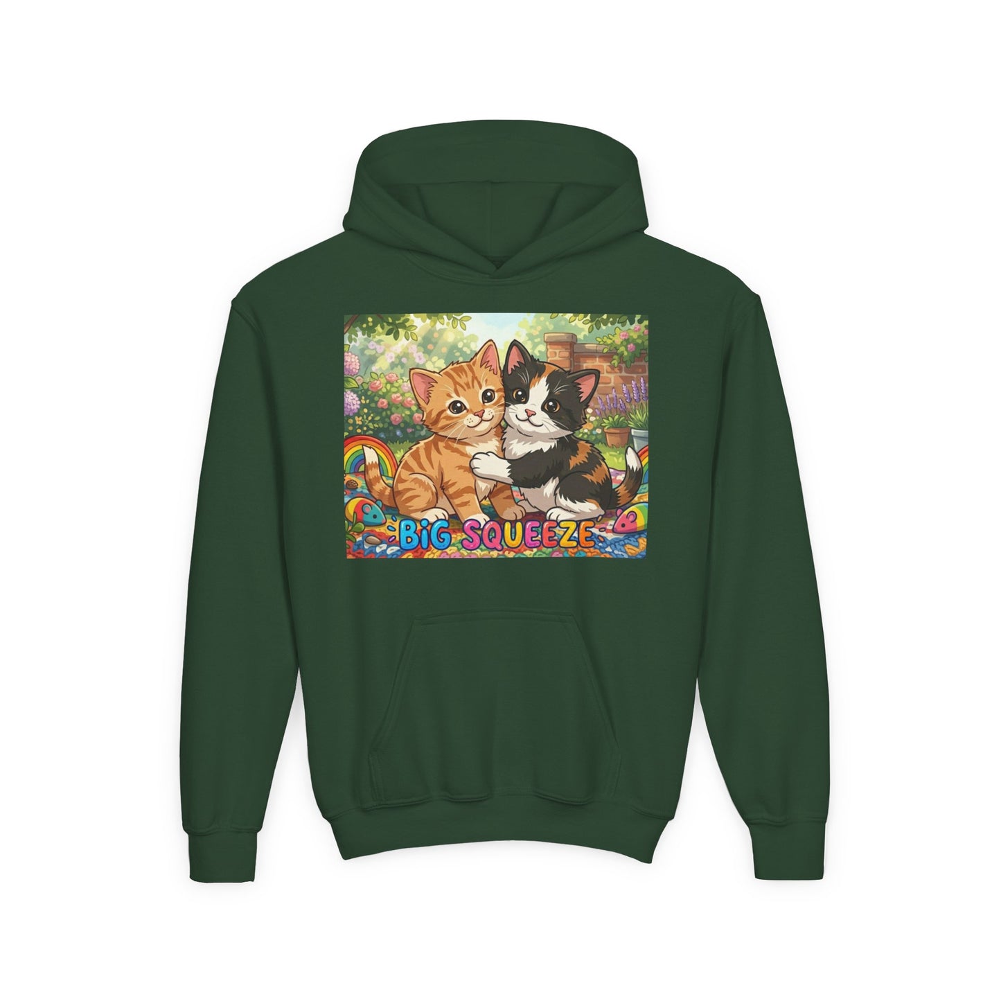 Big Squeeze Kitten Youth Heavy Blend Hooded Sweatshirt