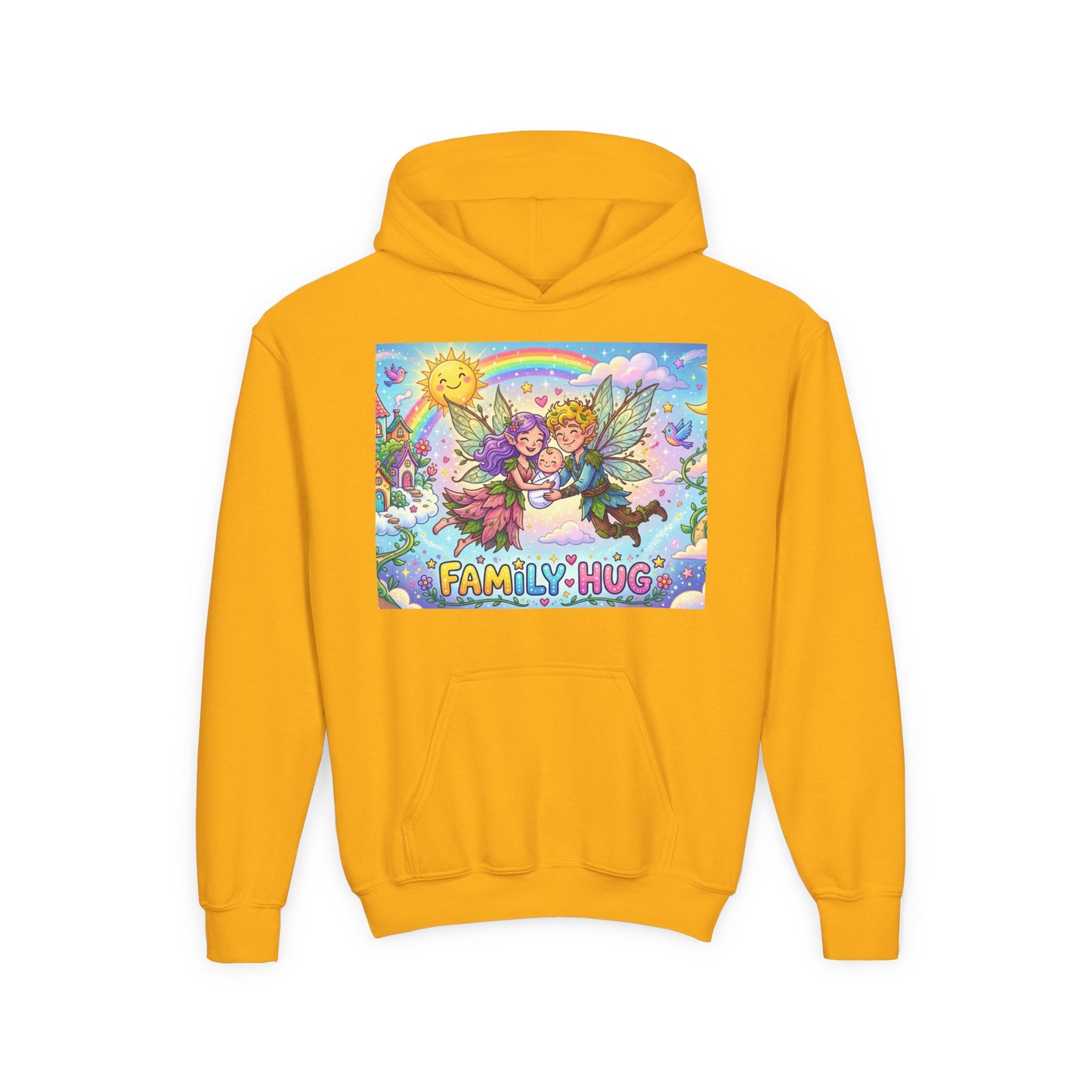 Family Hug Fairy Youth Heavy Blend Hooded Sweatshirt