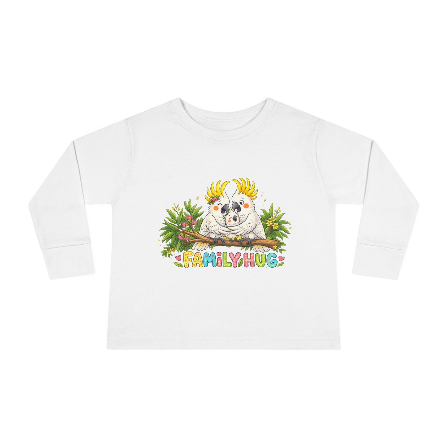 Family Hug Cockatoo Toddler Long Sleeve Tee