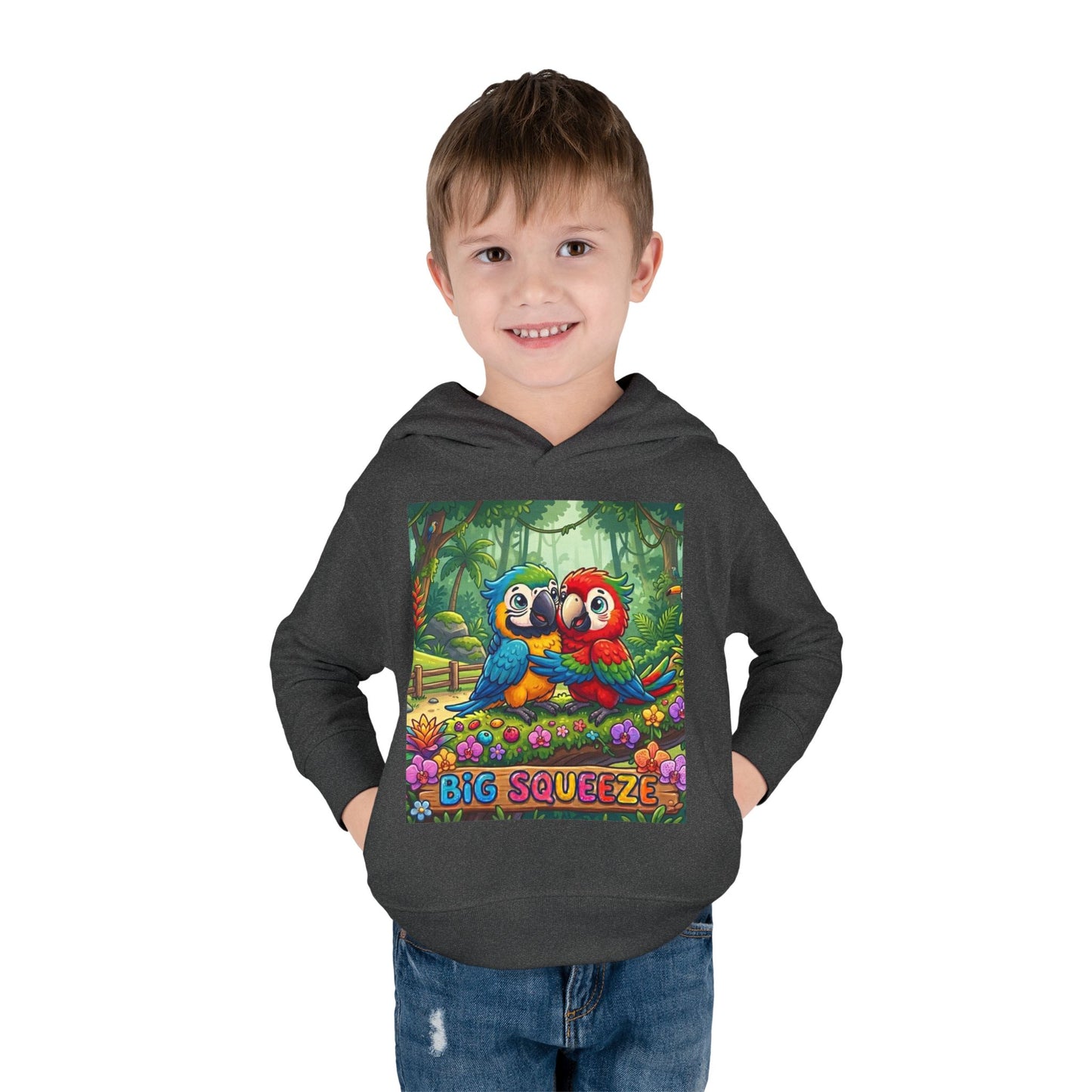 Big Squeeze Macaw Toddler Pullover Fleece Hoodie