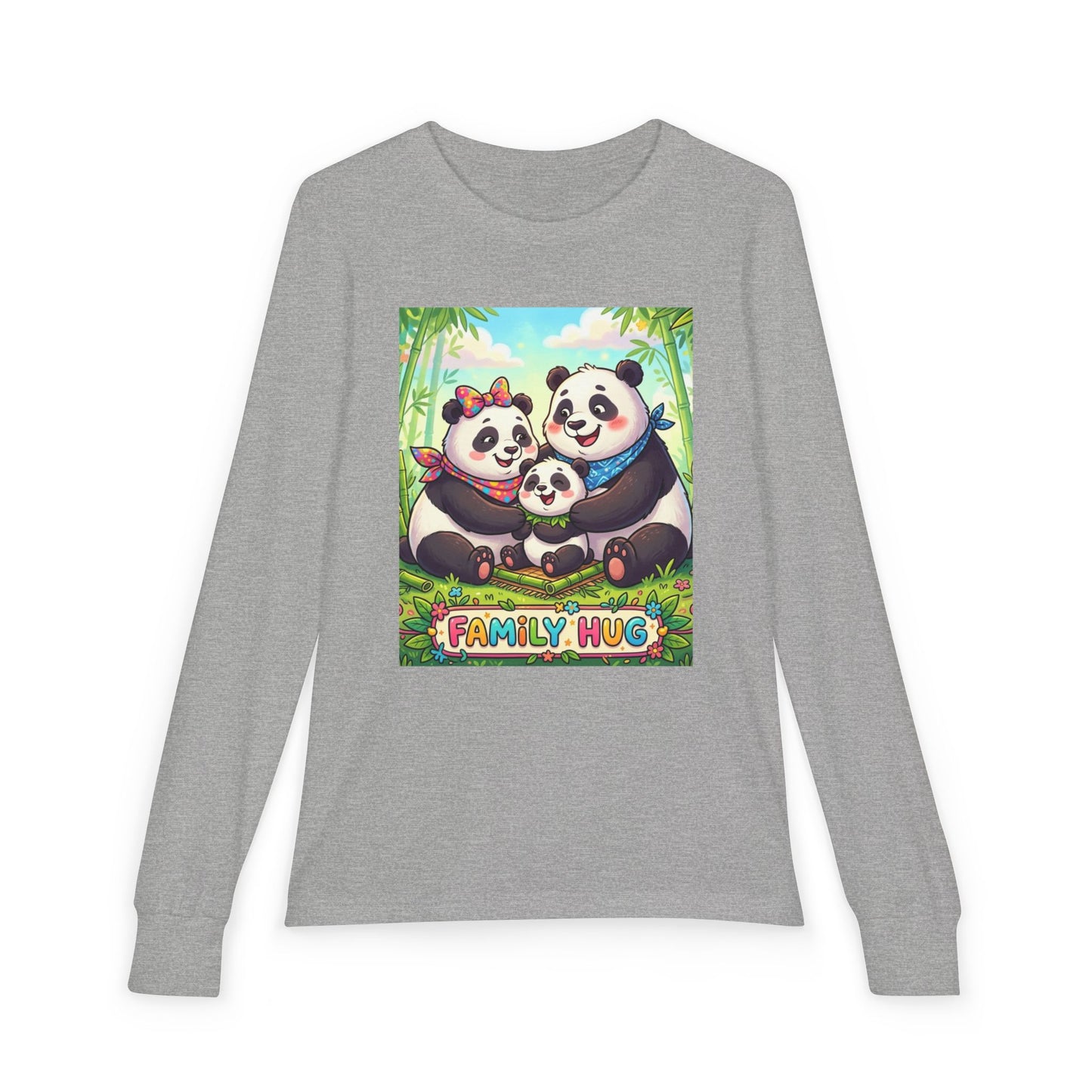 Family Hug Panda Youth Jersey Long Sleeve Tee