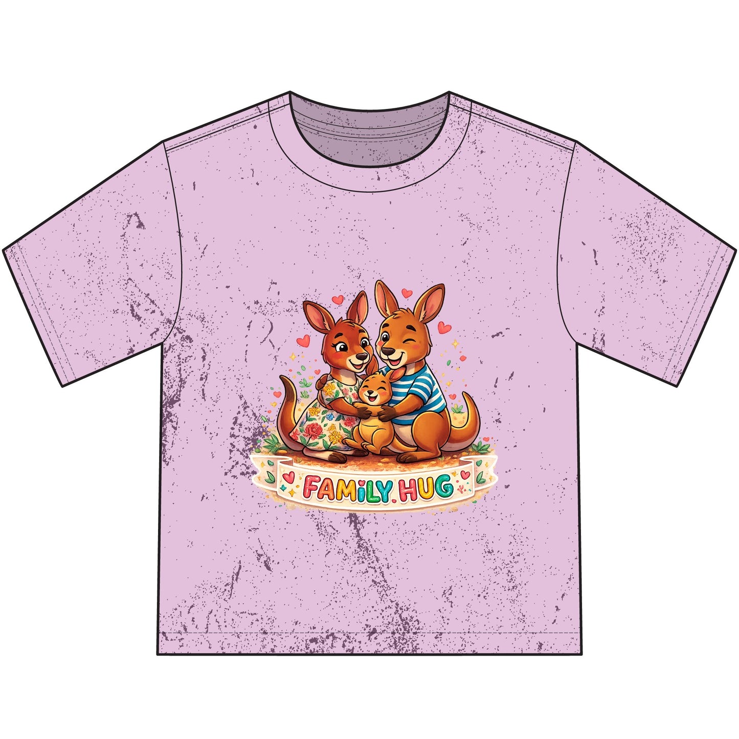 Family Hug Kangaroo Heavyweight Color Blast Youth T-Shirt