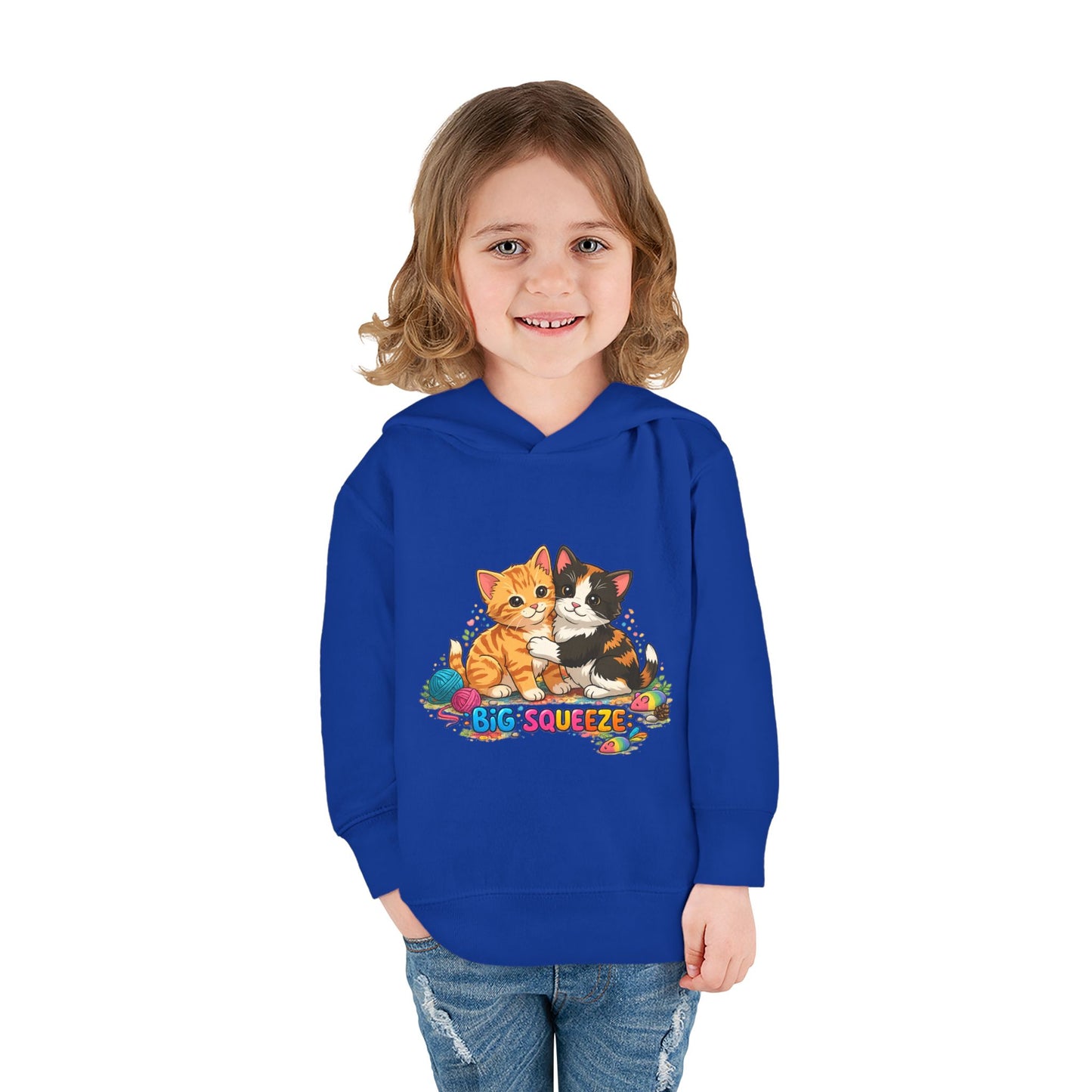 Big Squeeze Kitten Toddler Pullover Fleece Hoodie