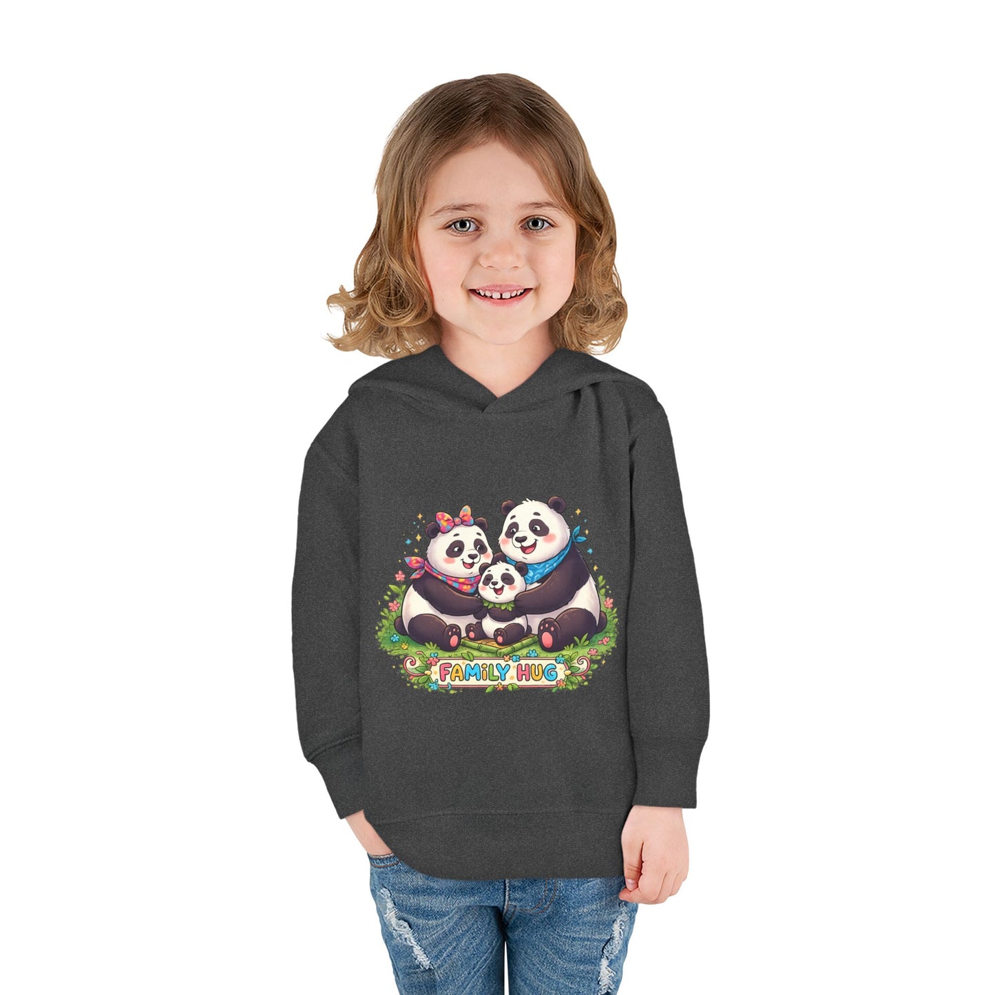 Family Hug Panda Toddler Pullover Fleece Hoodie