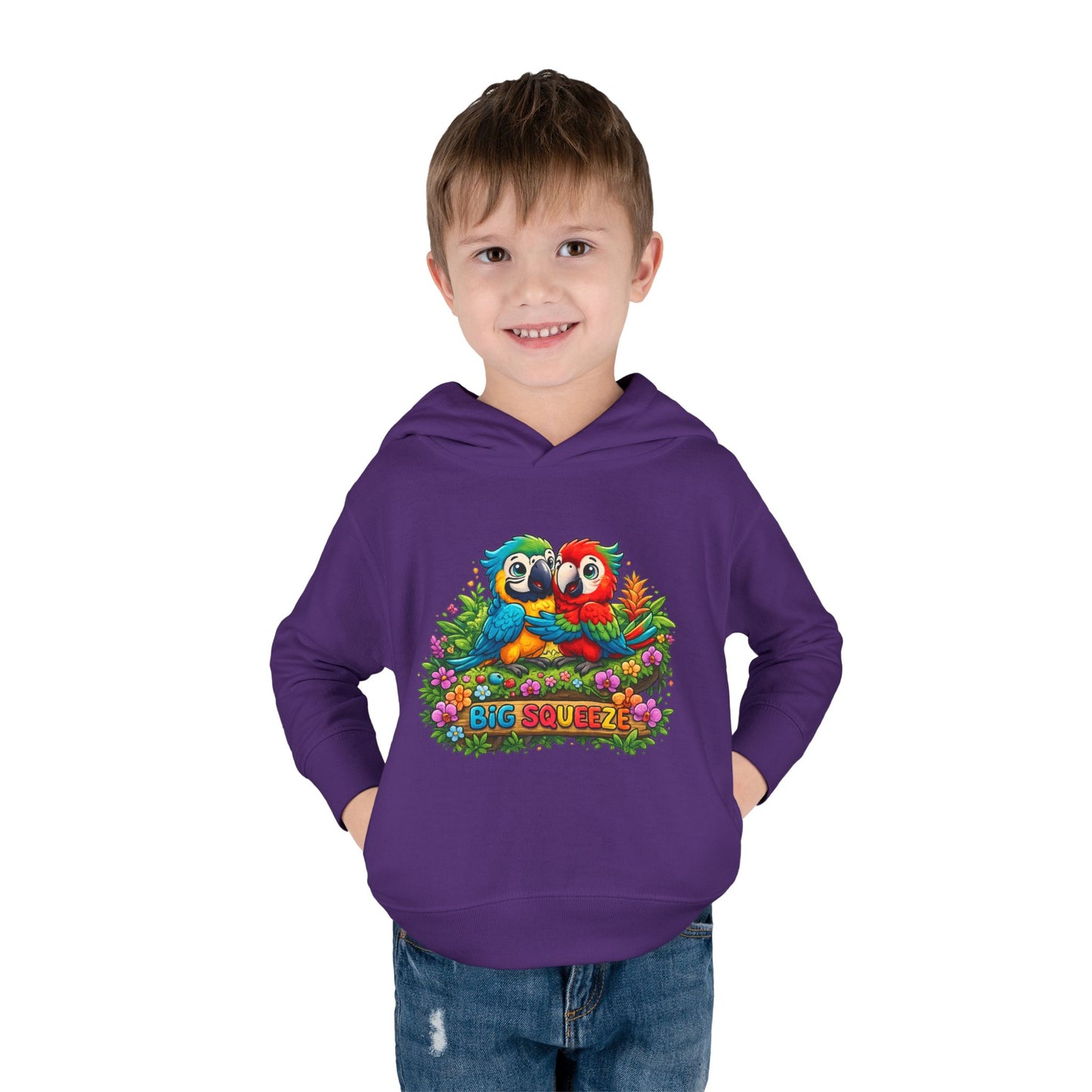 Big Squeeze Macaw Toddler Pullover Fleece Hoodie