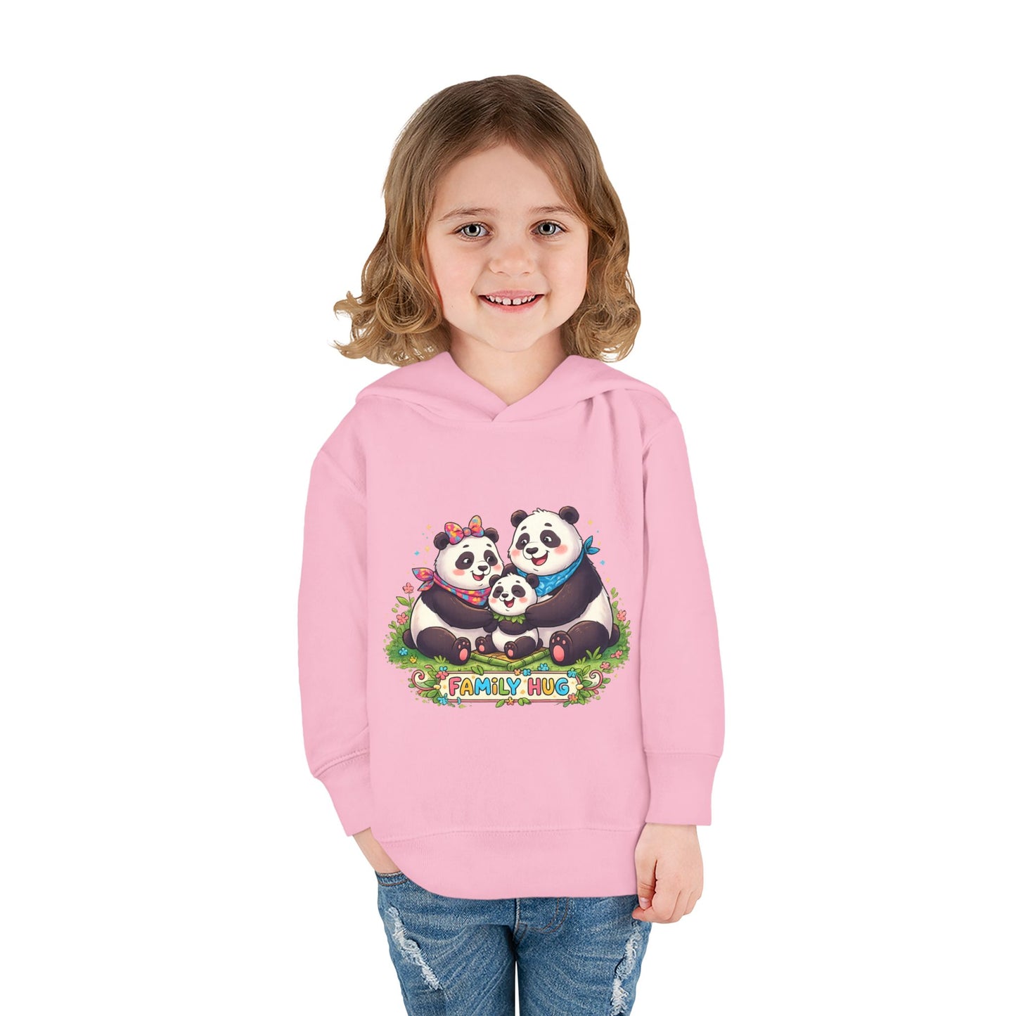 Family Hug Panda Toddler Pullover Fleece Hoodie