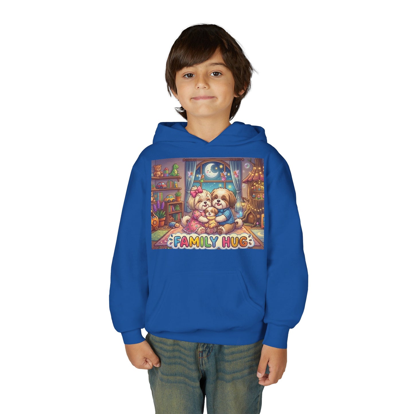 Family Hug Shih Tzu Youth Heavy Blend Hooded Sweatshirt
