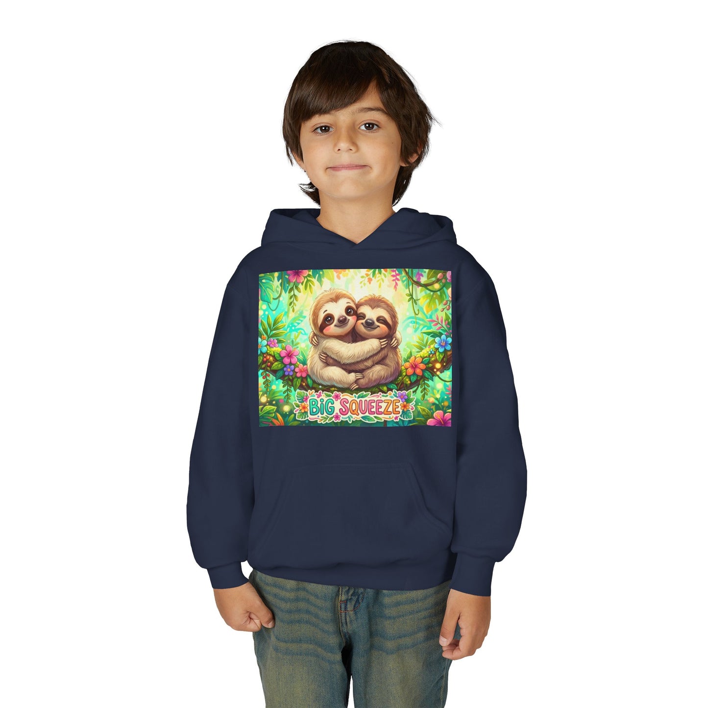 Big Squeeze Sloth Youth Heavy Blend Hooded Sweatshirt