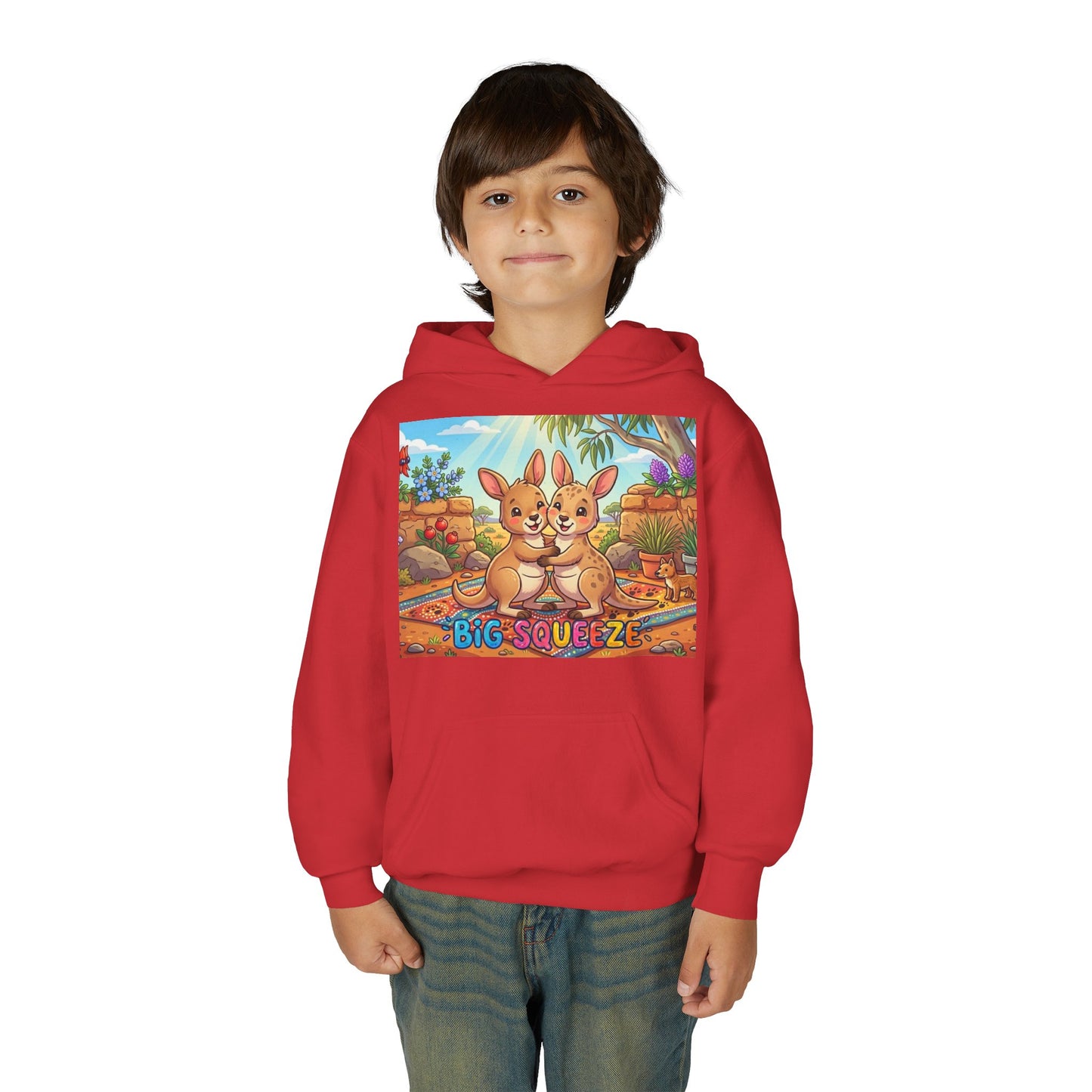 Big Squeeze Kangaroo Youth Heavy Blend Hooded Sweatshirt