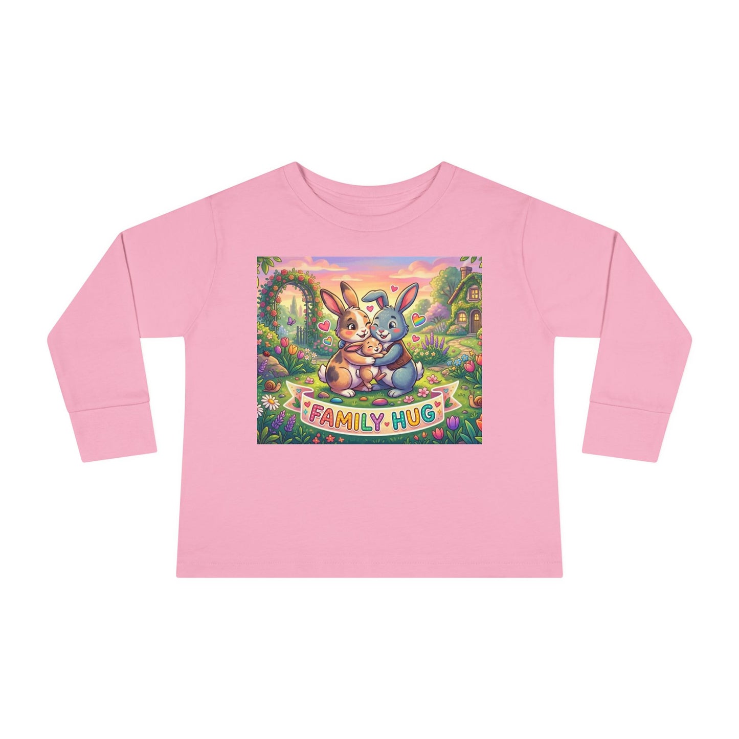 Family Hug Bunny Toddler Long Sleeve Tee