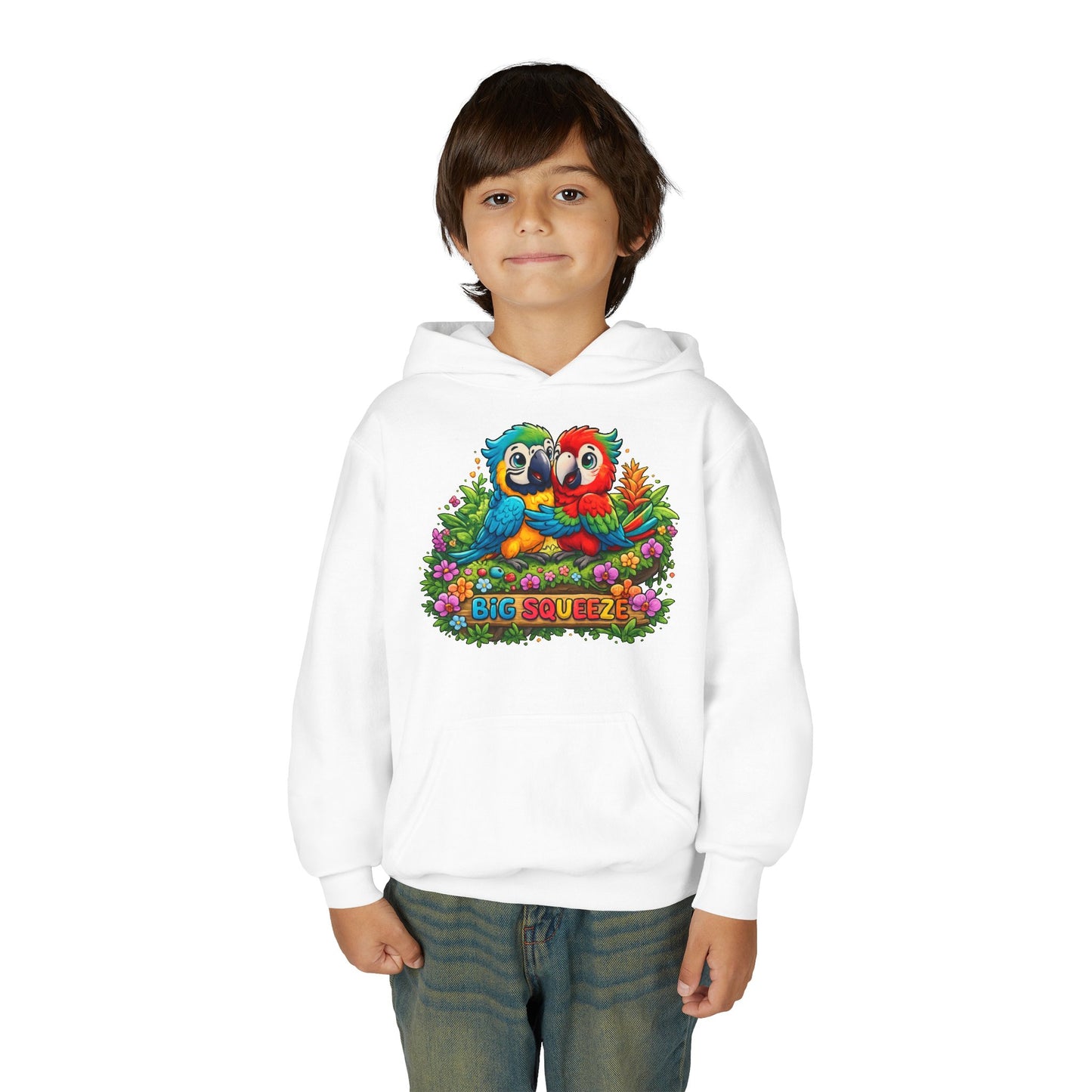 Big Squeeze Macaw Youth Heavy Blend Hooded Sweatshirt