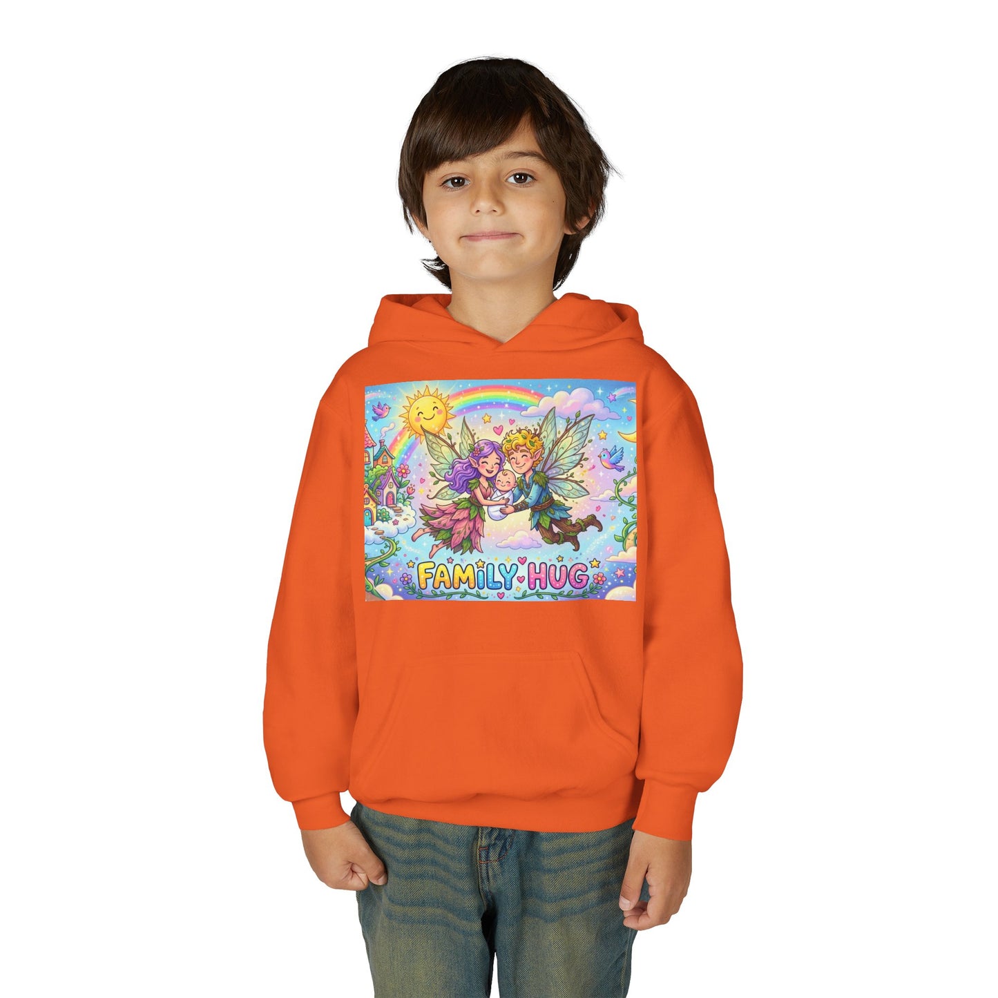 Family Hug Fairy Youth Heavy Blend Hooded Sweatshirt