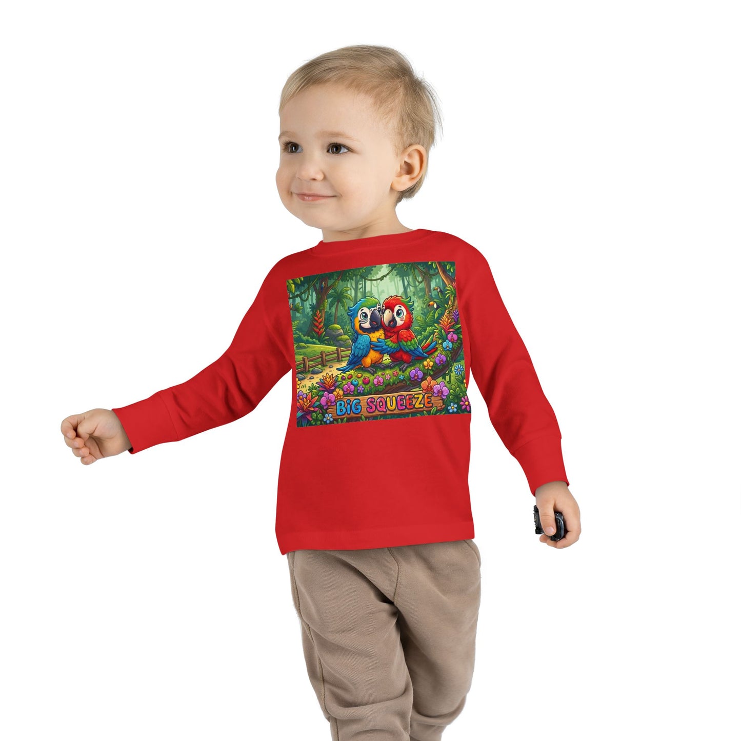 Big Squeeze Macaw Toddler Long Sleeve Tee