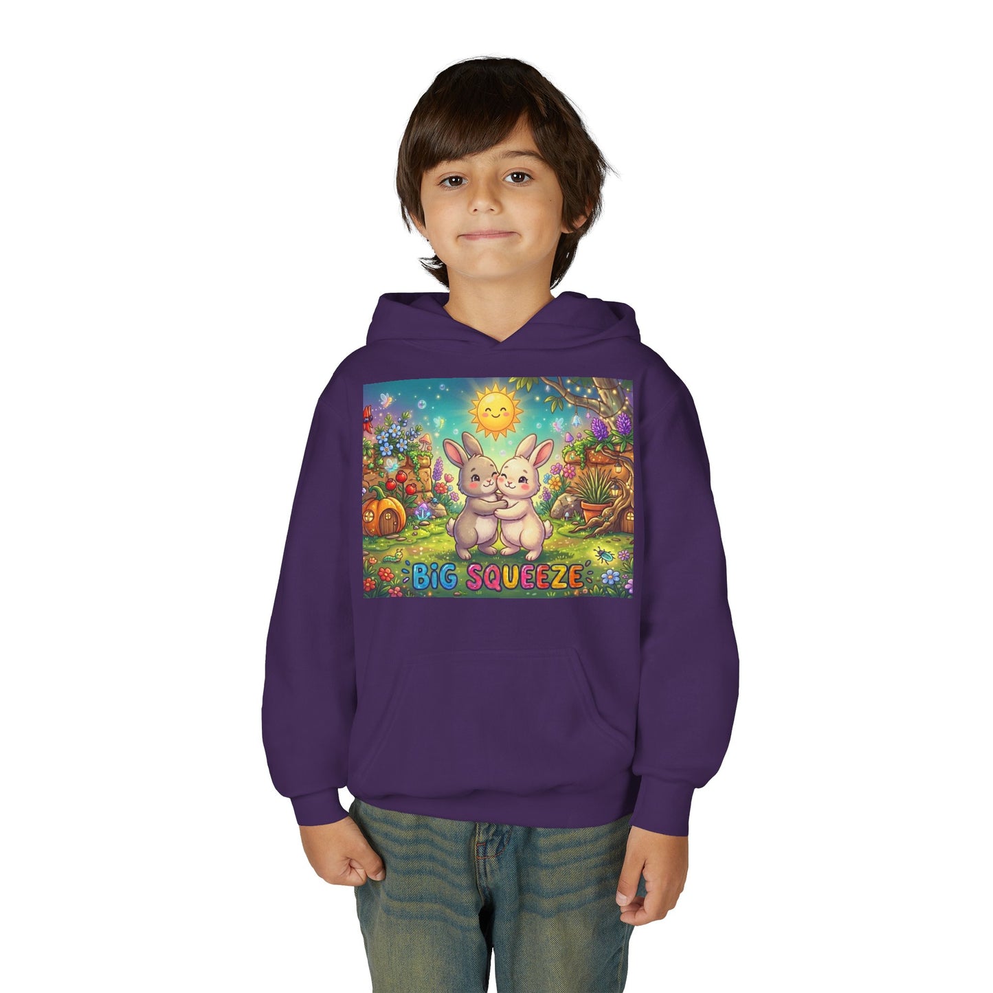 Big Squeeze Bunny Youth Heavy Blend Hooded Sweatshirt