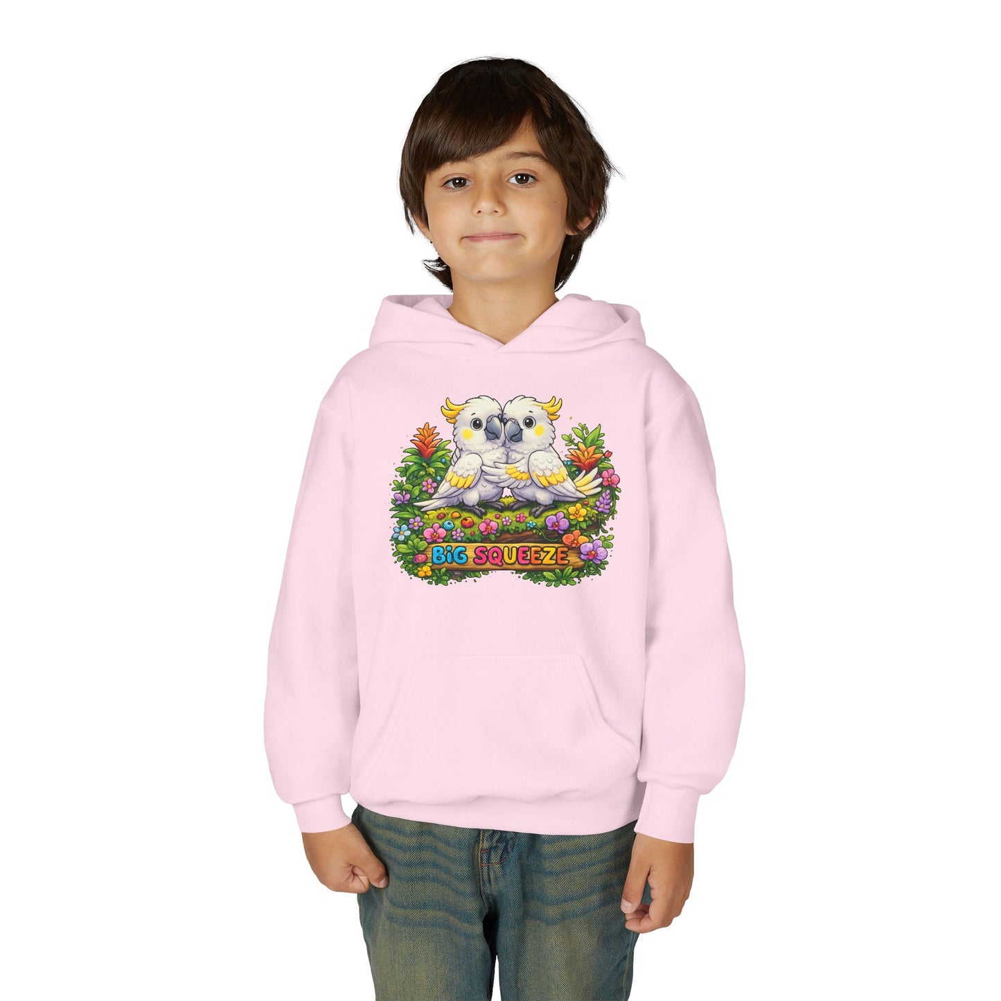 Big Squeeze Cockatoo Youth Heavy Blend Hooded Sweatshirt