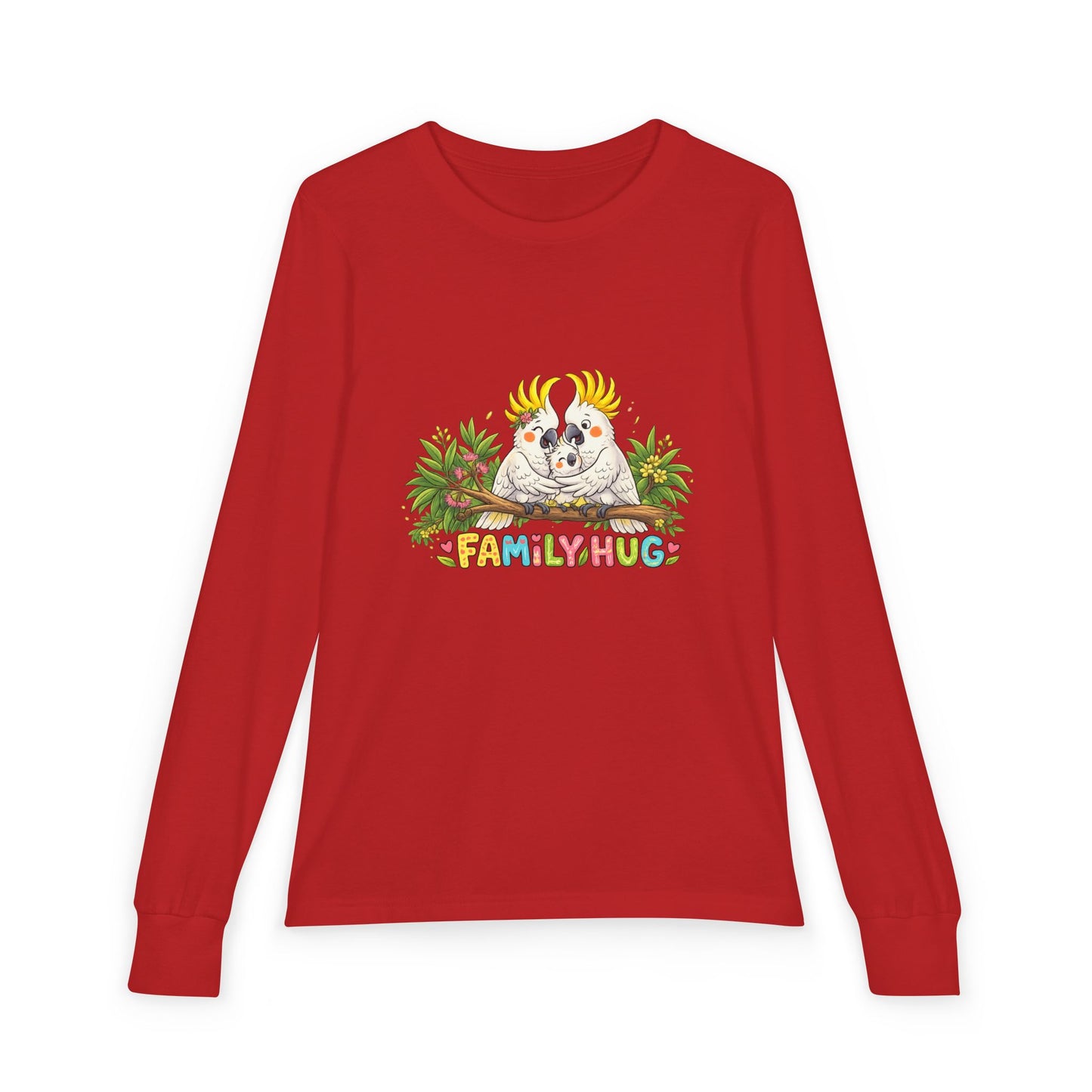 Family Hug Cockatoo Youth Jersey Long Sleeve Tee