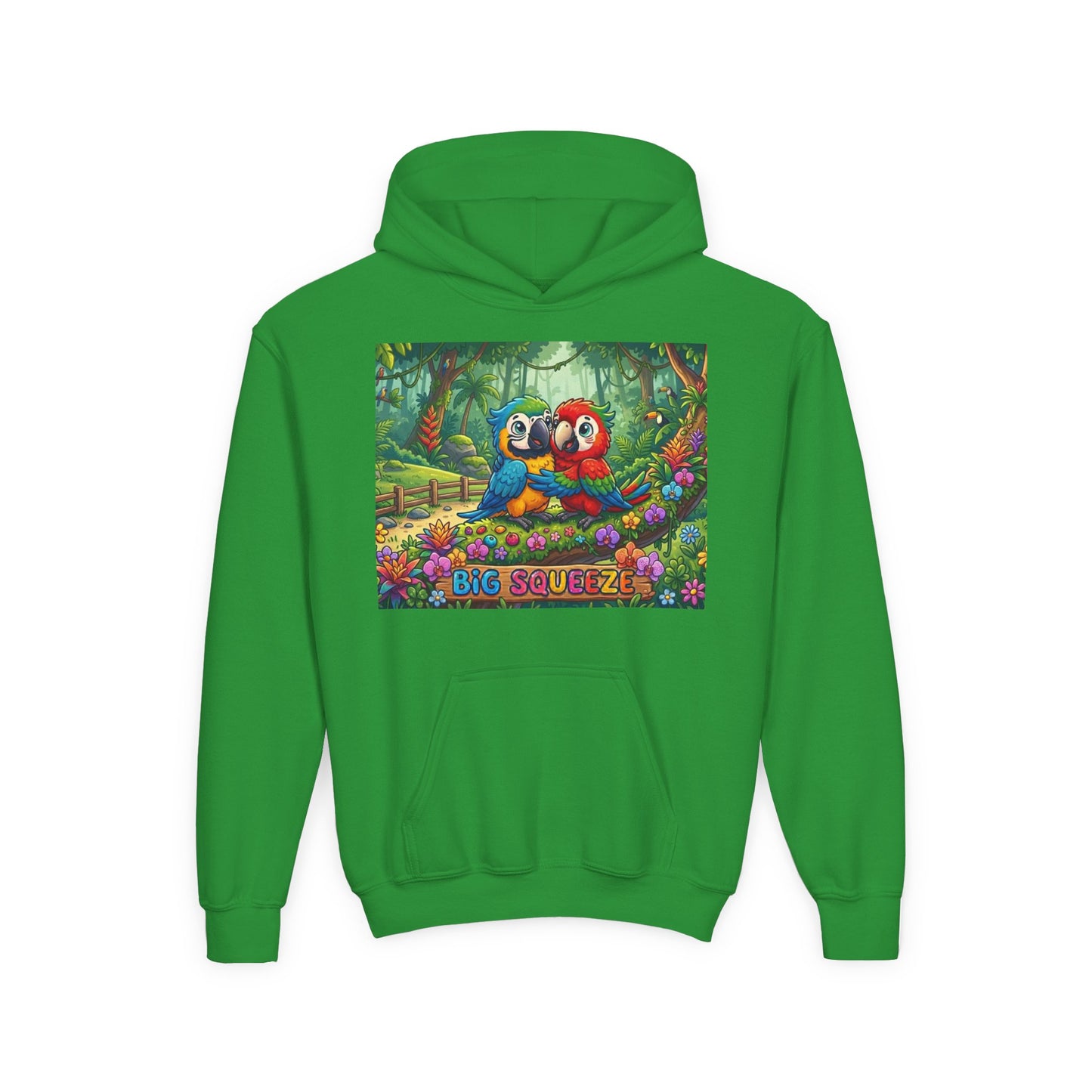 Big Squeeze Macaw Youth Heavy Blend Hooded Sweatshirt