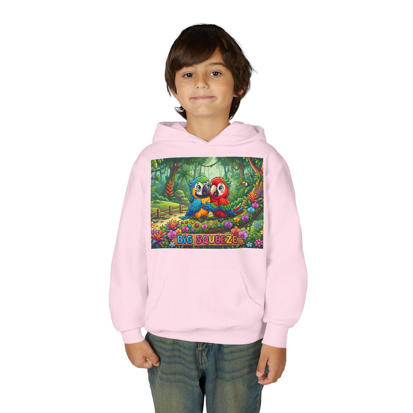 Big Squeeze Macaw Youth Heavy Blend Hooded Sweatshirt