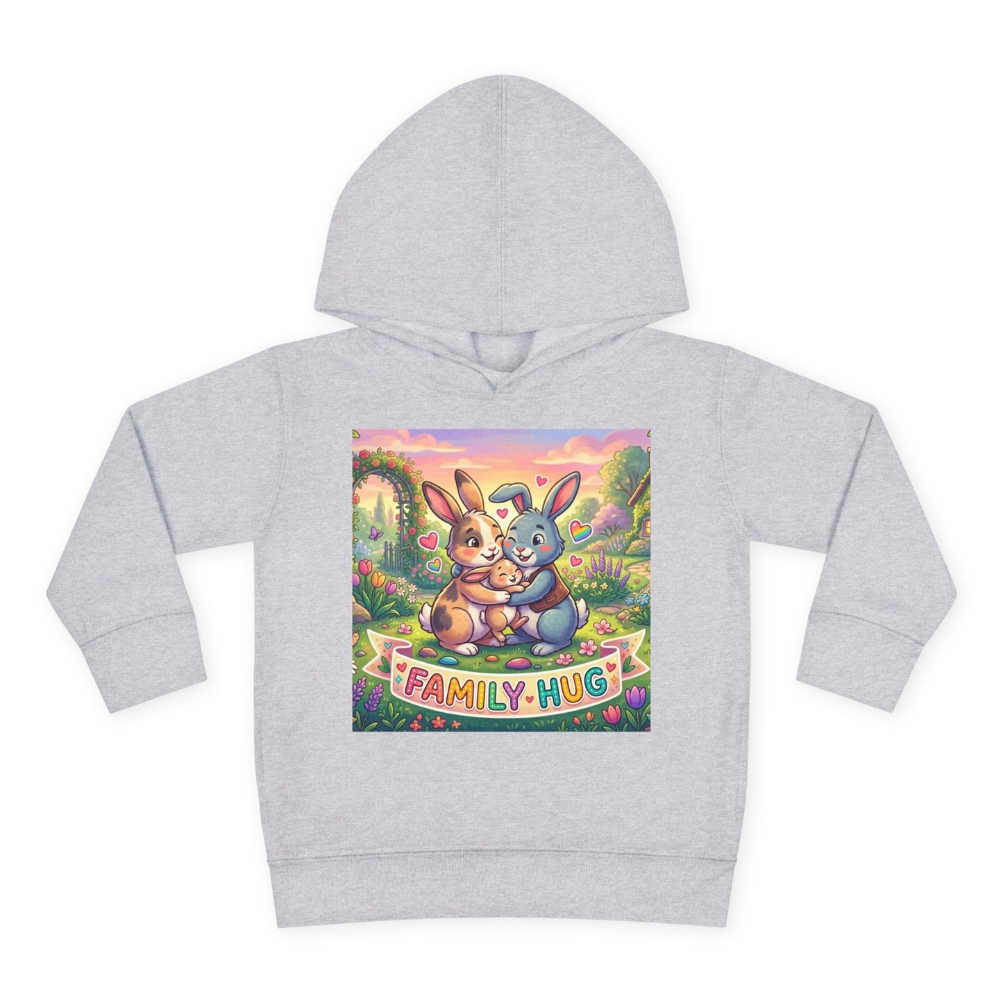 Family Hug Bunny Toddler Pullover Fleece Hoodie