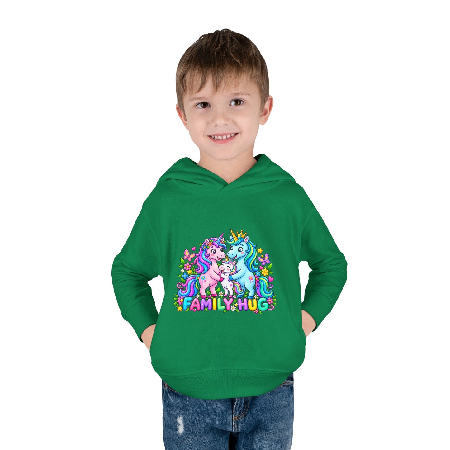 Family Hug Unicorn Toddler Pullover Fleece Hoodie