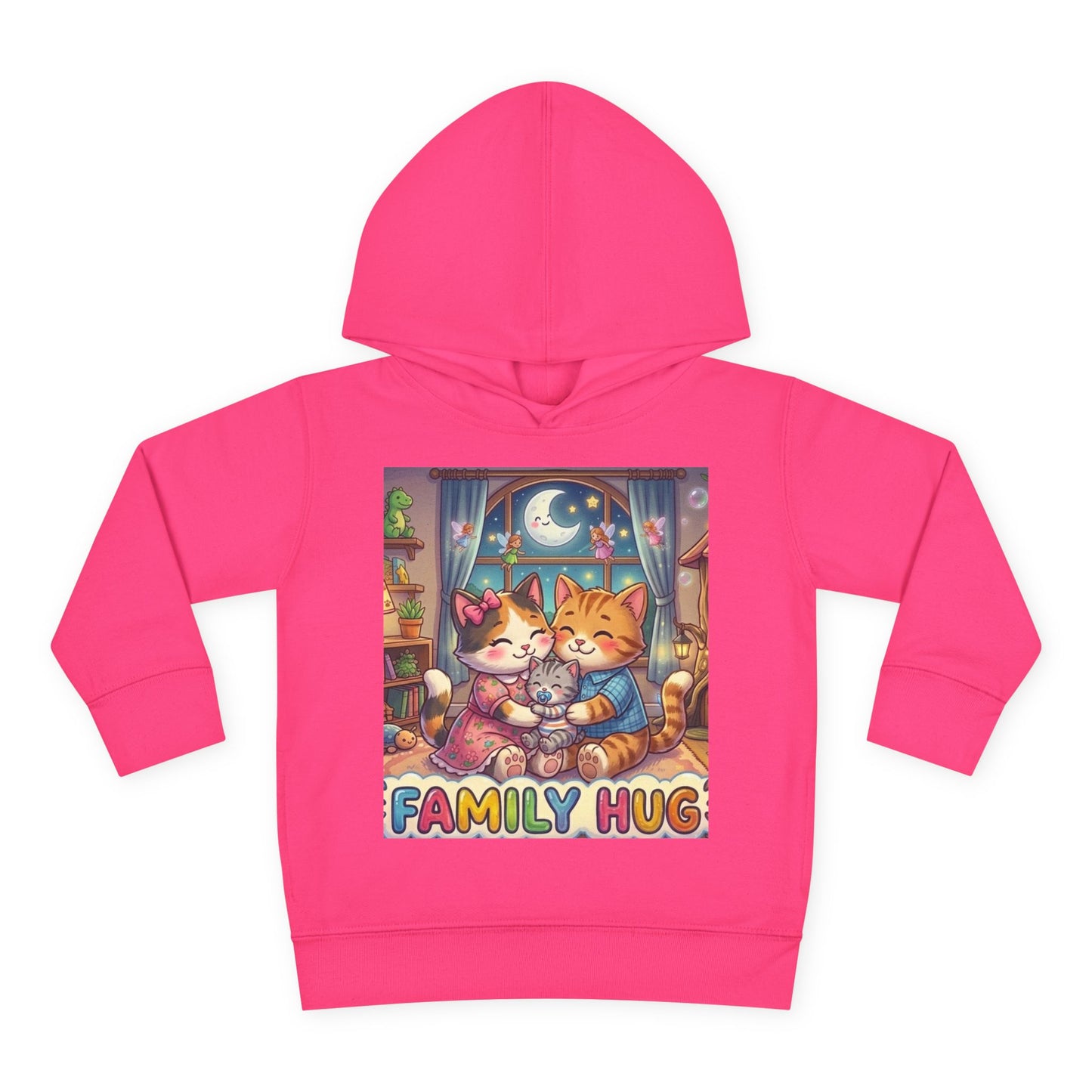 Family Hug Kitten Toddler Pullover Fleece Hoodie