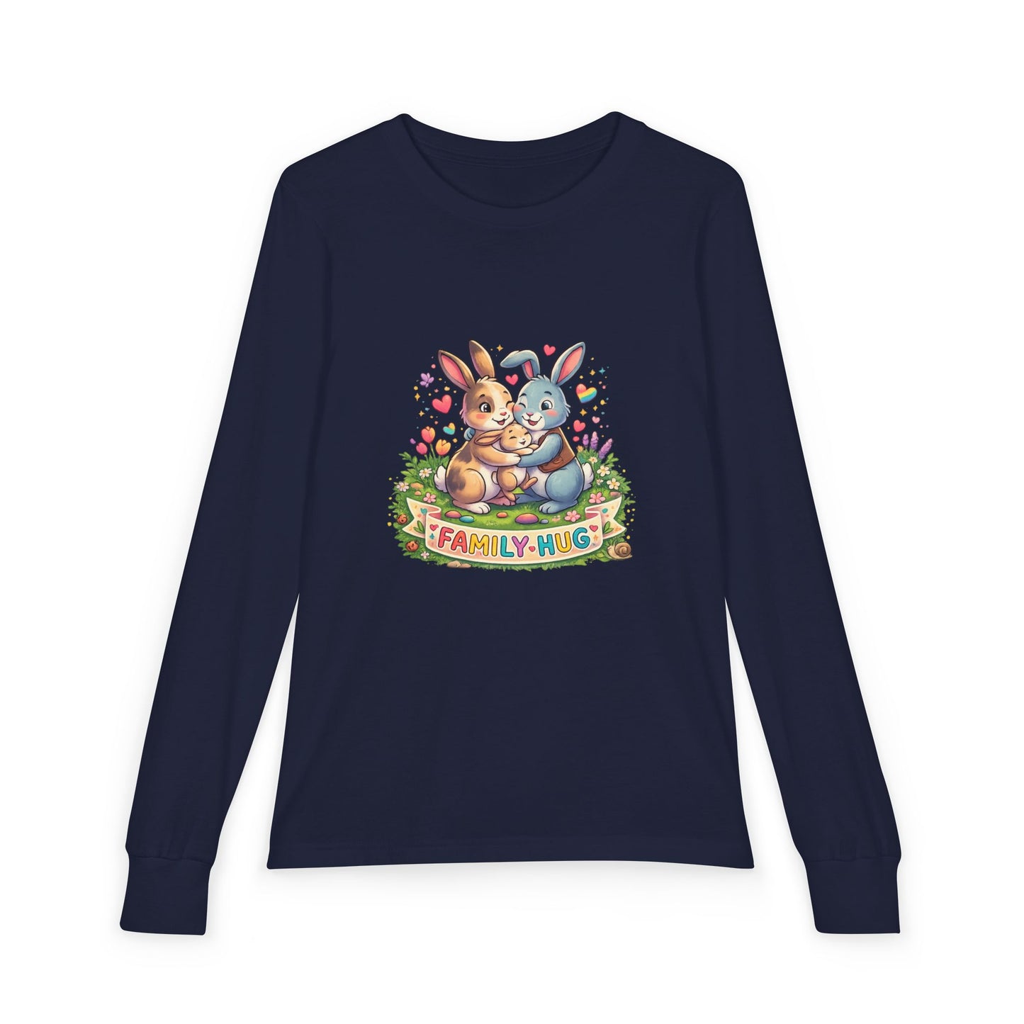 Family Hug Bunny Youth Jersey Long Sleeve Tee