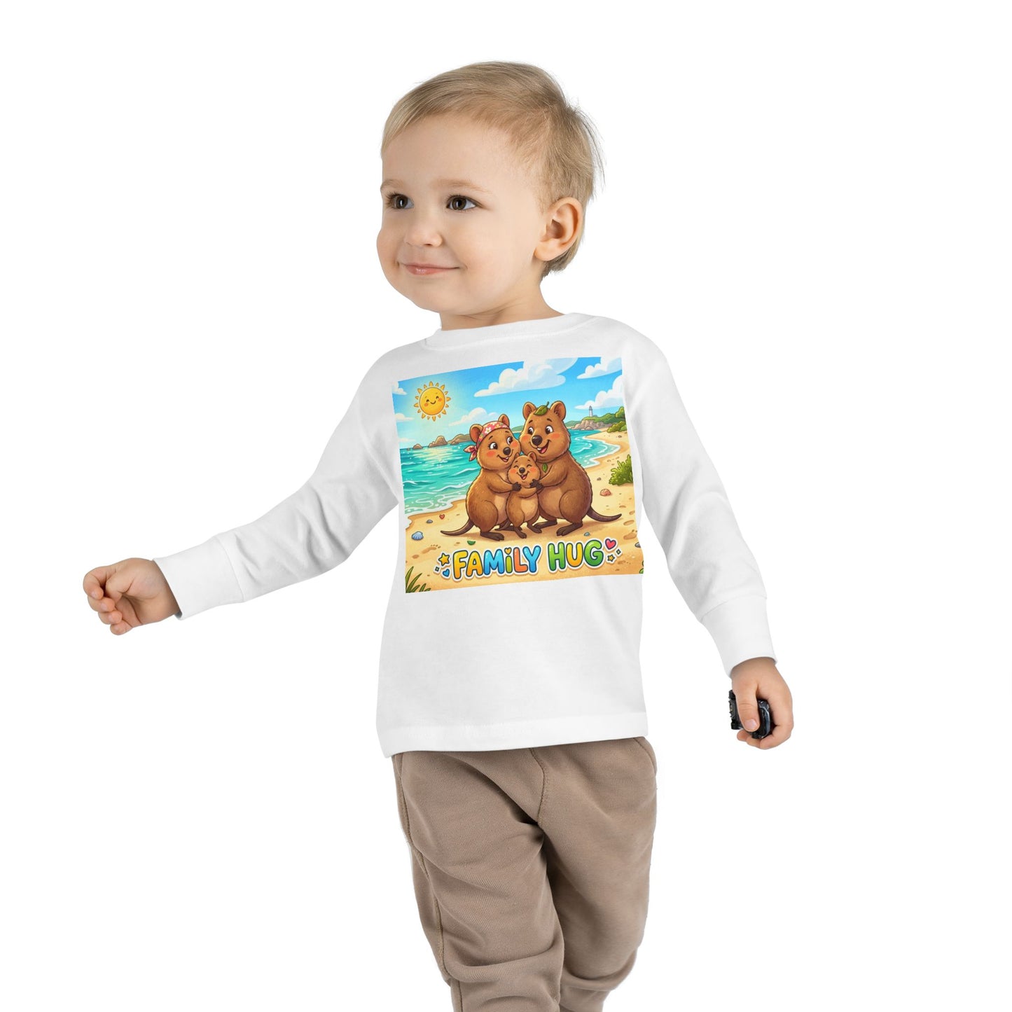 Family Hug Quokka Toddler Long Sleeve Tee