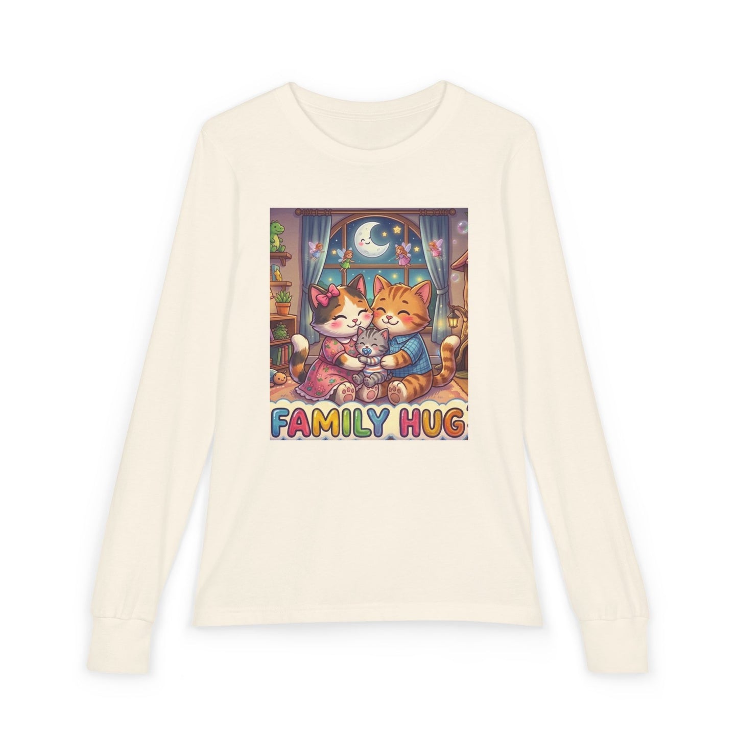 Family Hug Kitten Youth Jersey Long Sleeve Tee
