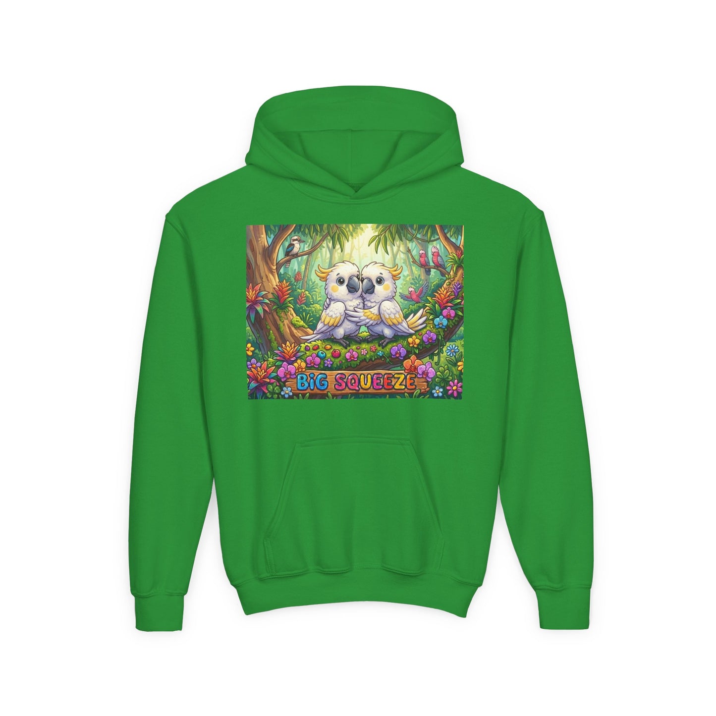 Big Squeeze Cockatoo Youth Heavy Blend Hooded Sweatshirt