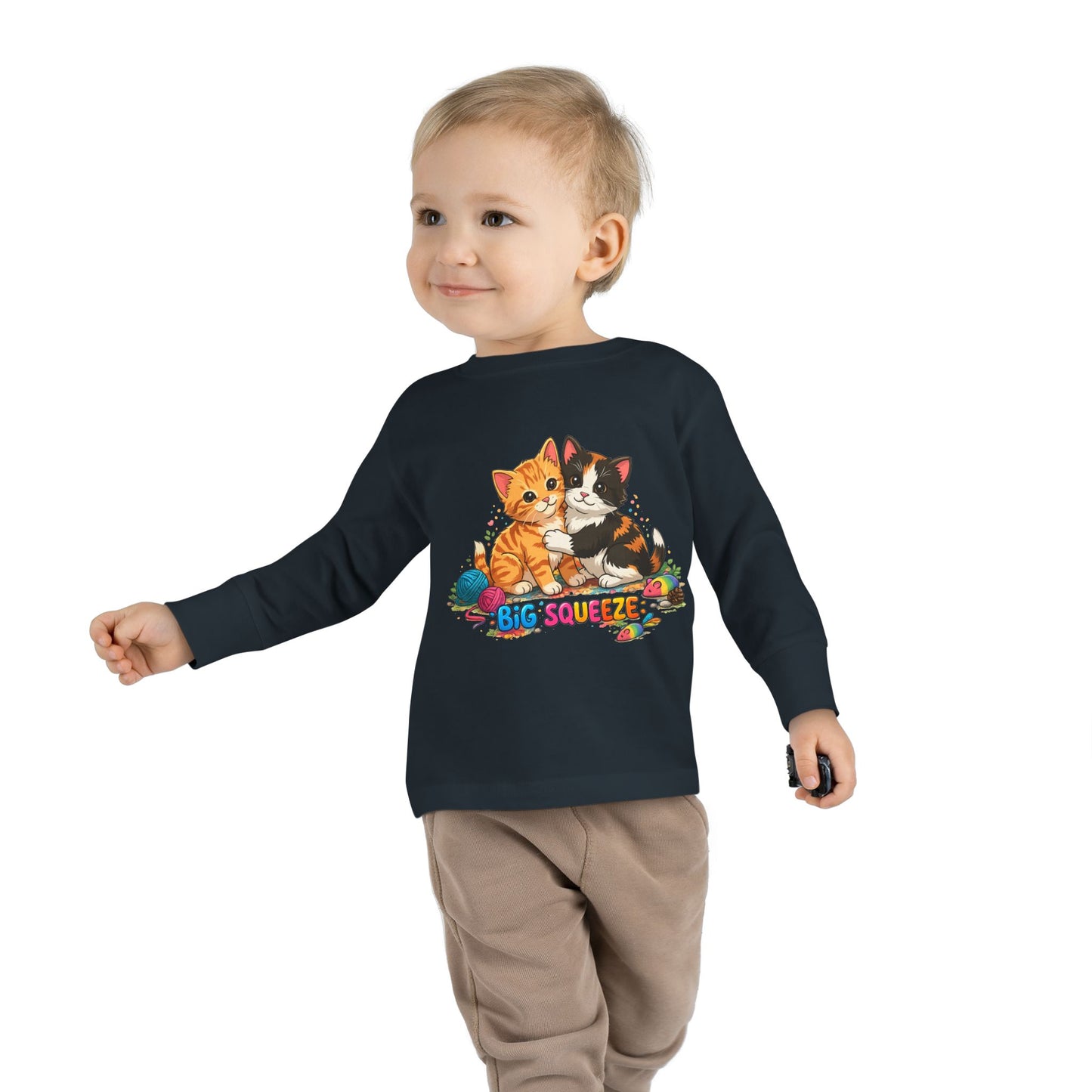 Big Squeeze Kitten Toddler Long Sleeve Tee