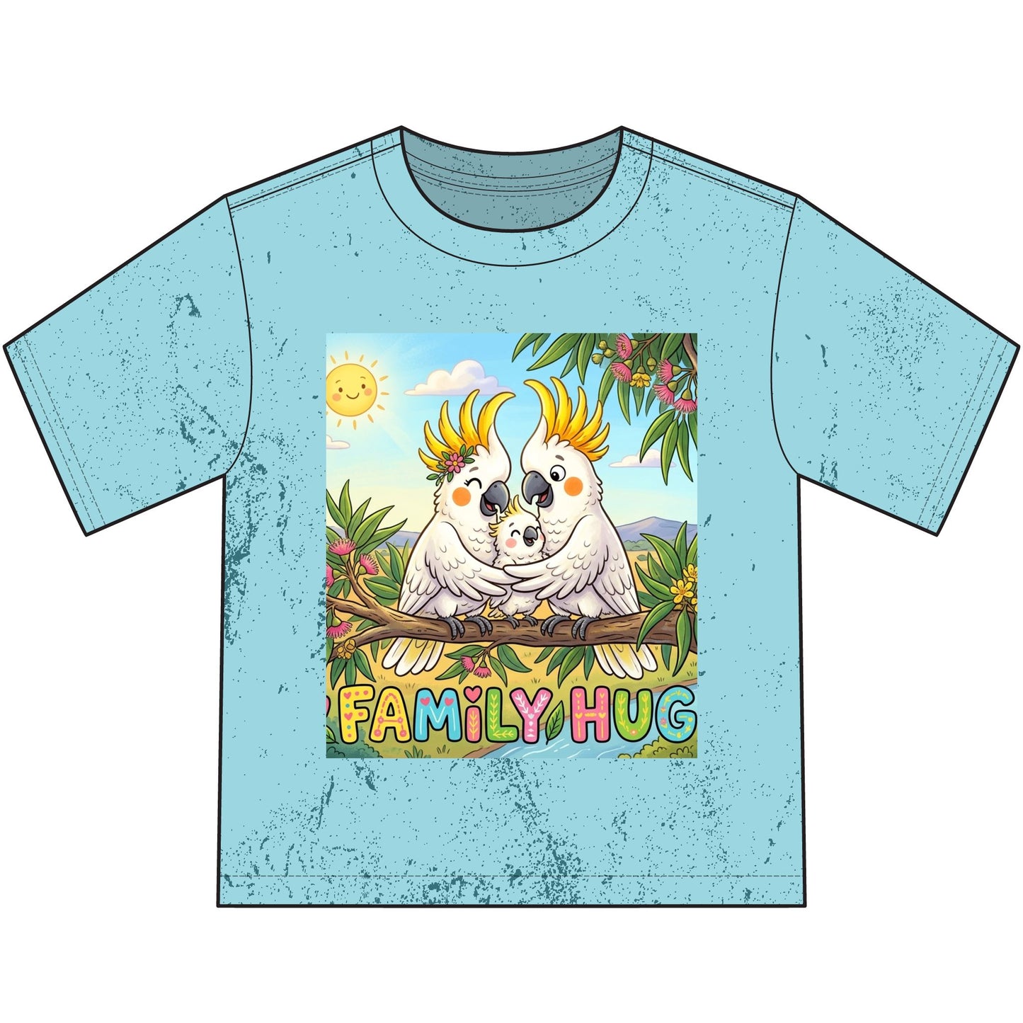Family Hug Cockatoo Heavyweight Color Blast Youth T-Shirt